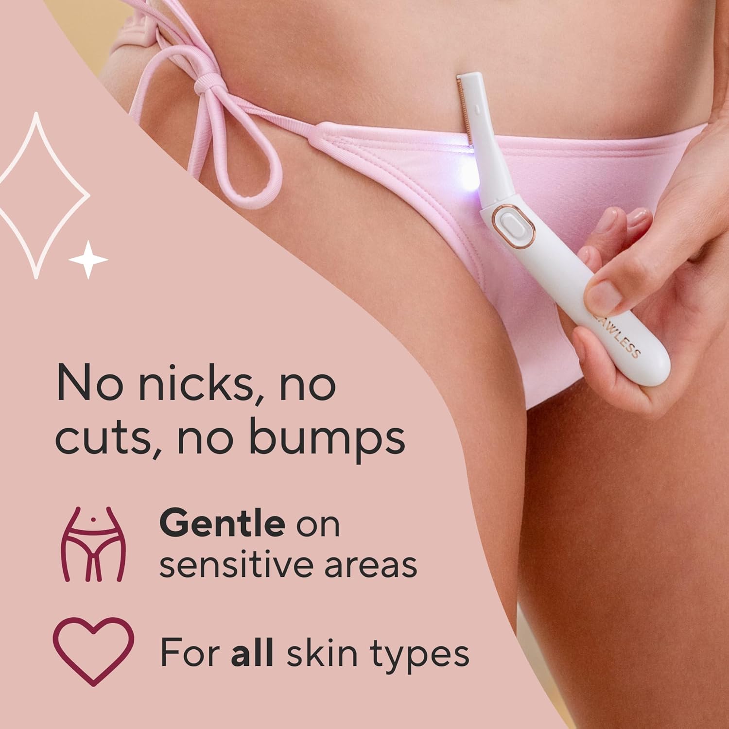 Detalle de Finishing Touch Flawless Bikini Trimmer & Hair Remover — Painless, Precision Grooming for Women