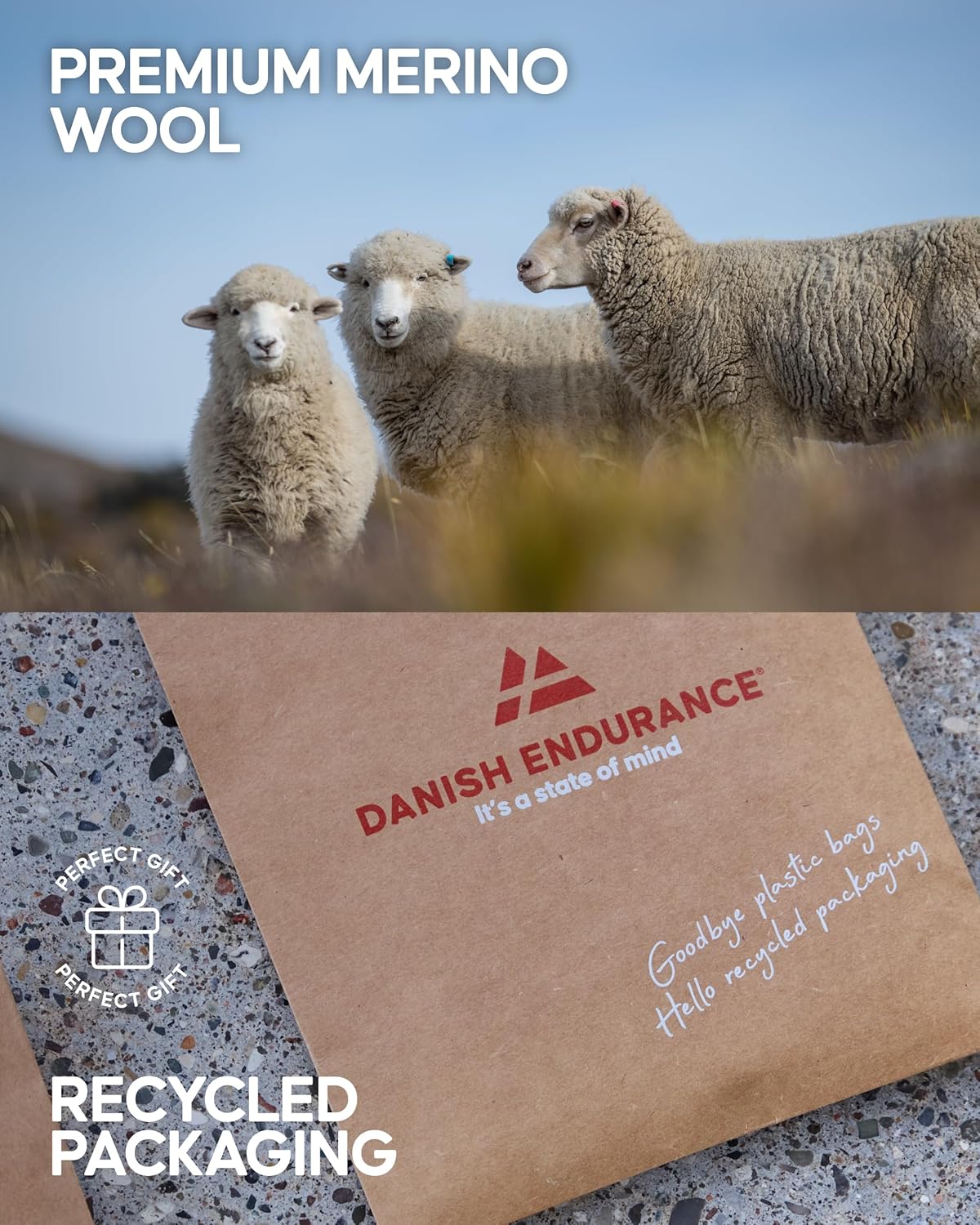 Thumbnail 4 de DANISH ENDURANCE Danish Endurance Hiking Socks – breathable merino walking socks with anti-blister cushioning (3 or 5-pack)