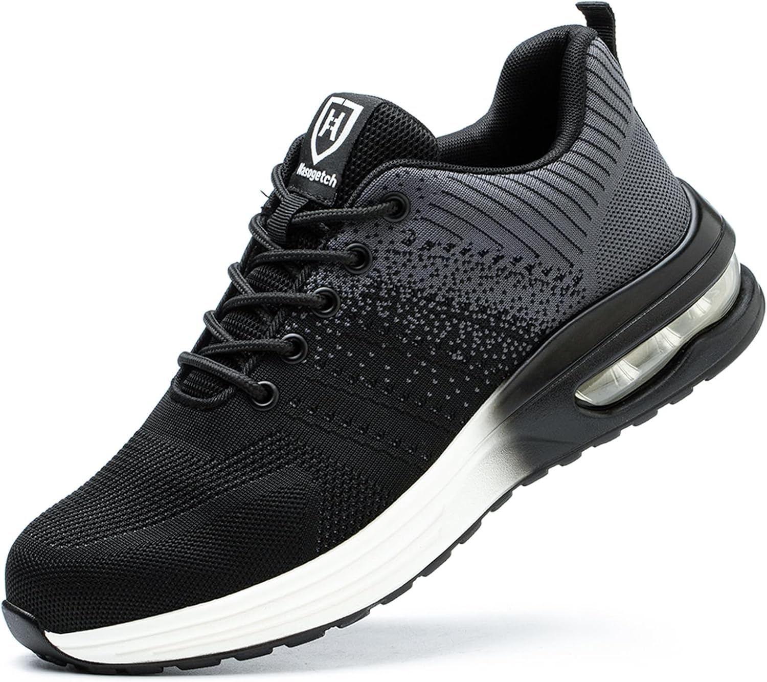 Detalle de Nasogetch Chaussures de Sécurité - Embout acier, confort respirant, noir EU 42