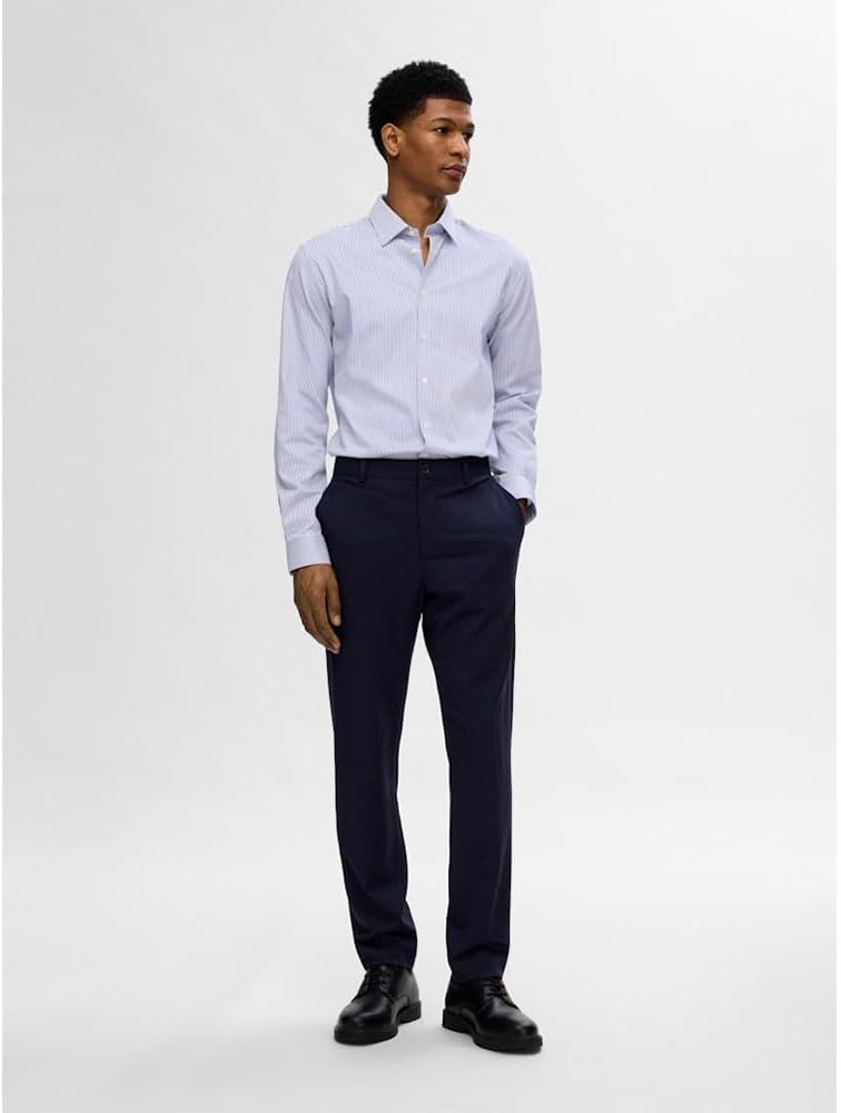 Detalle de Selected Homme Shirt Slim Fit Stretch: camicia aderente, versatile e confortevole