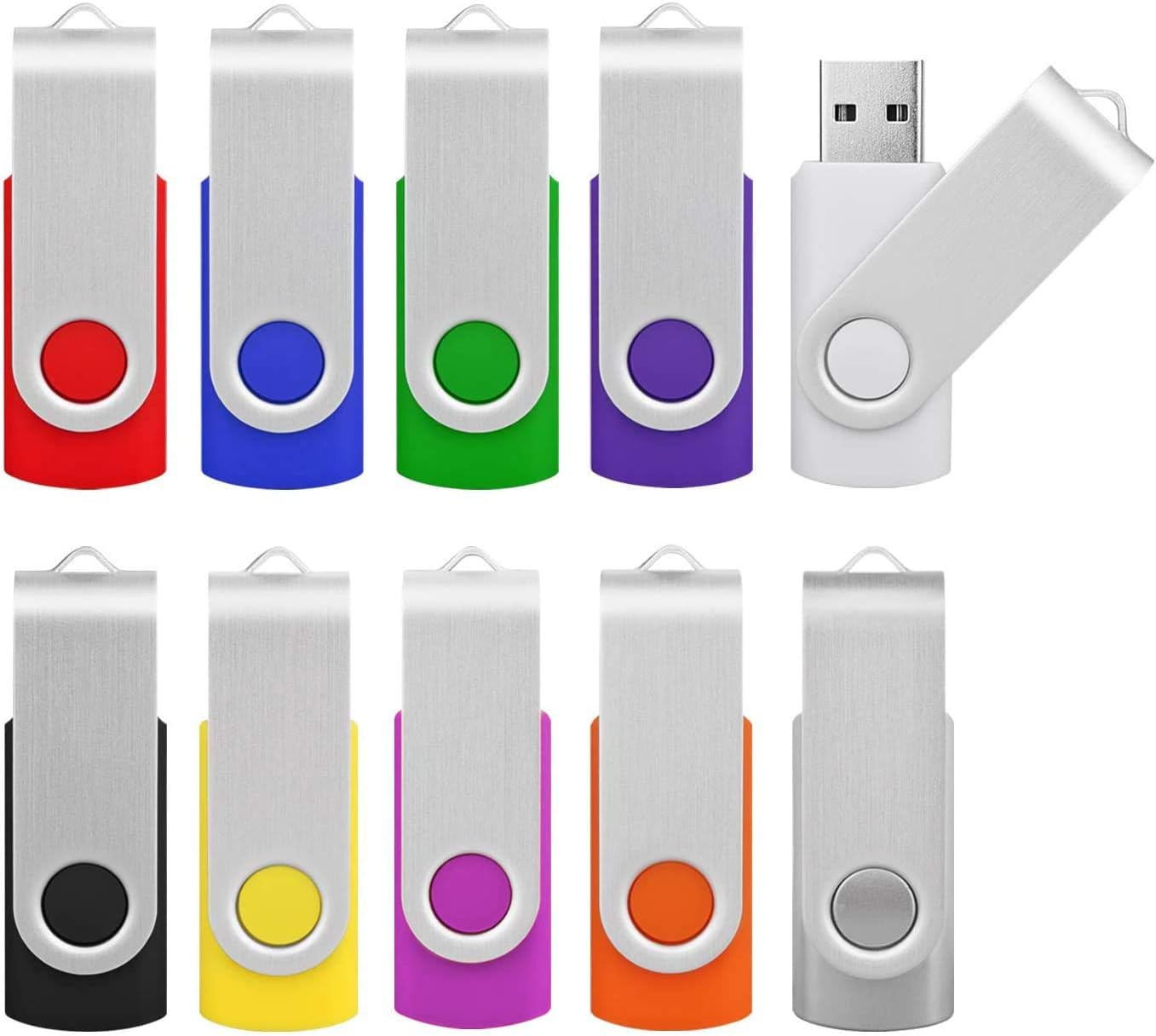 Detalle de KOOTION Chiavetta USB 10 pezzi 16GB USB 3.0 | Set compatto e robusto con cappuccio girevole in metallo