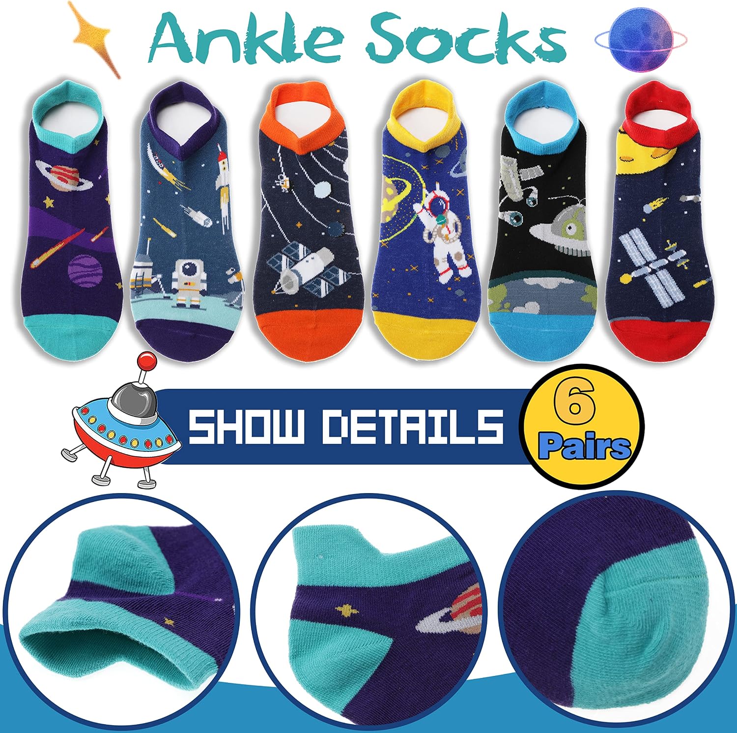 Thumbnail 6 de Welwoos Kinder Sneaker-Socken 6 Paar