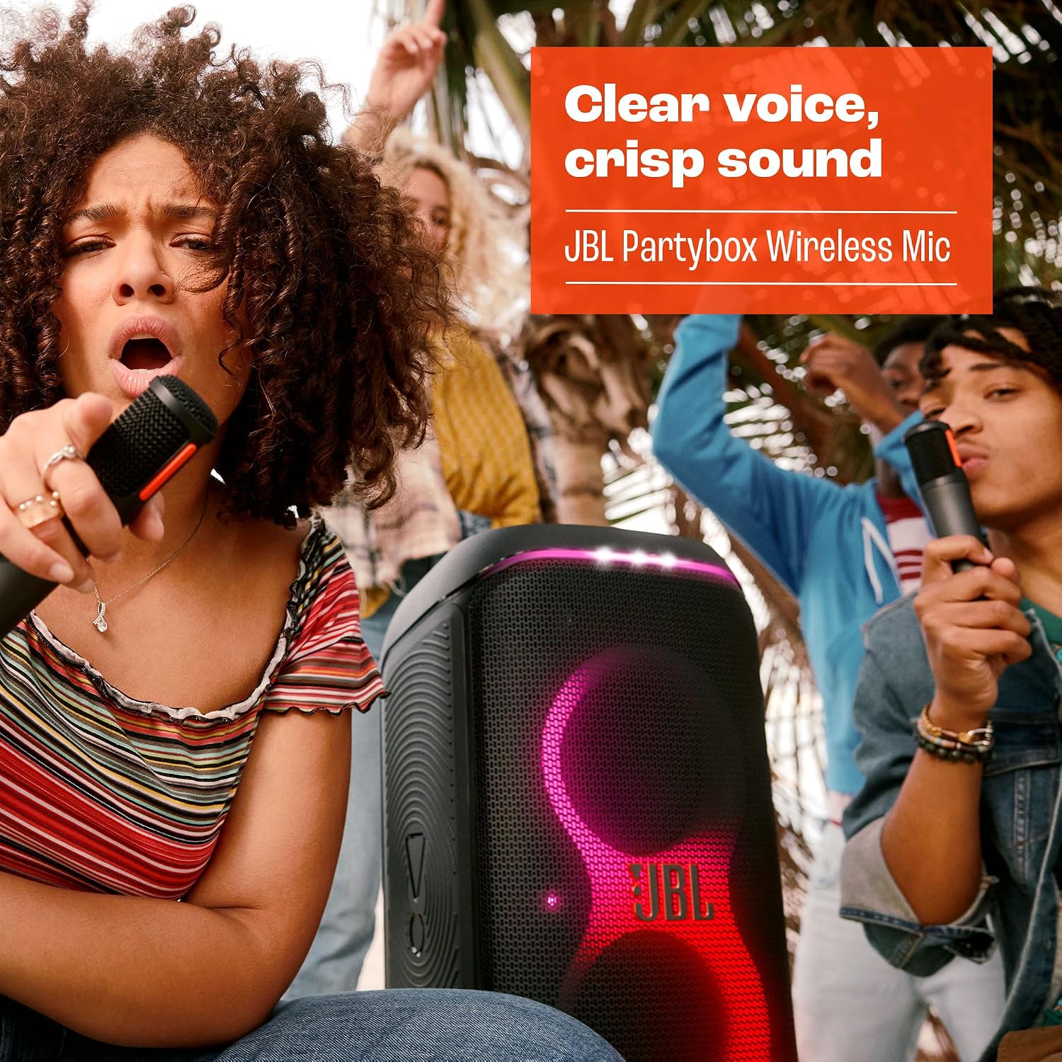 Detalle 2 de JBL PartyBox Wireless Mic – Set mit zwei digitalen kabellosen Mikrofonen
