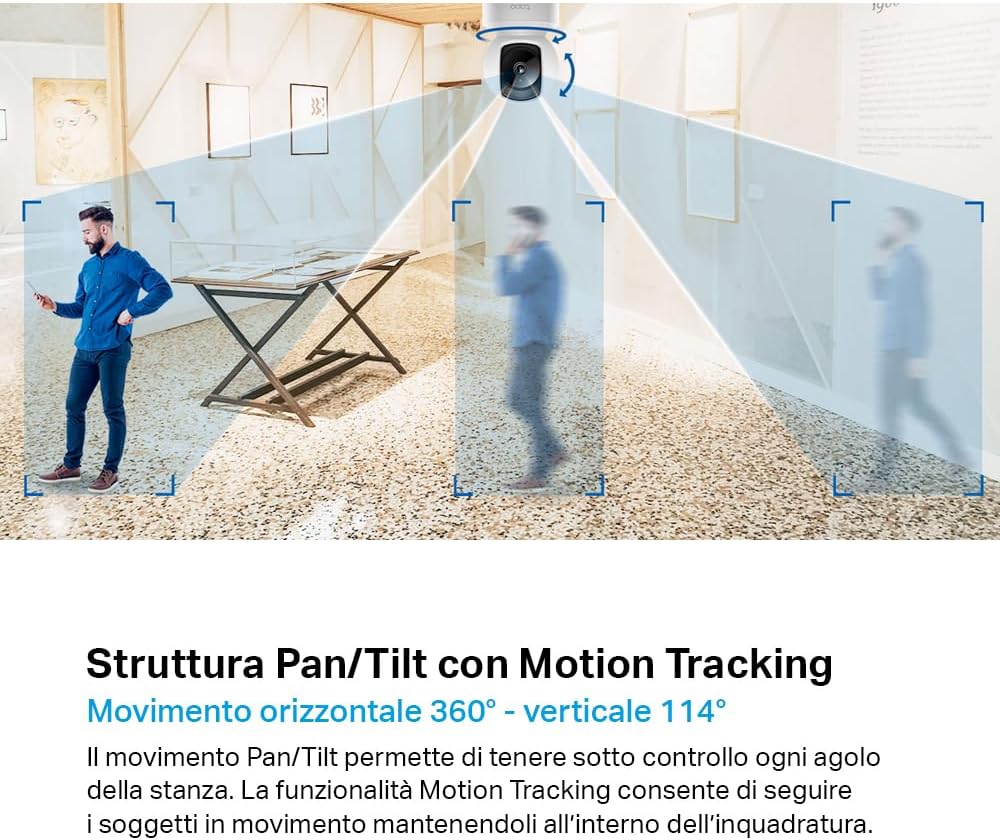 Detalle de Tapo C212: Telecamera WiFi Interna 2K 3MP con Pan/Tilt, visione notturna e controllo vocale