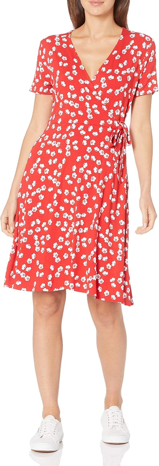 Thumbnail 6 de Amazon Essentials Damen Wickelkleid Kurzarm – Wickeloptik, Viskose-Stretch-Jersey