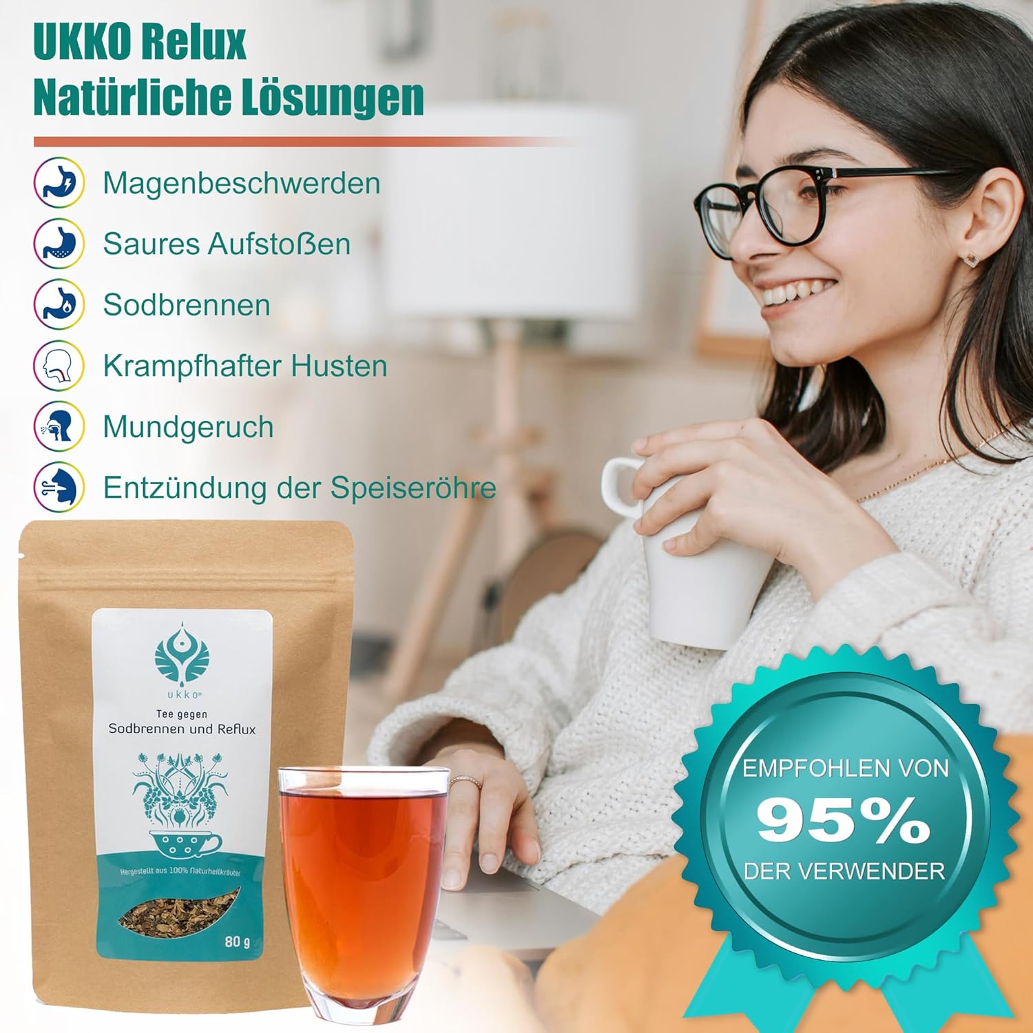 Detalle 2 de UKKO Reflux Teemischung 80 g đź«–