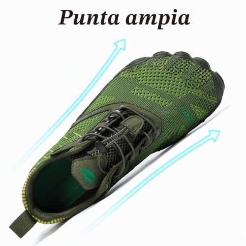 Thumbnail 3 de SAGUARO Scarpe Barefoot Minimaliste Uomo/Donna – Multisport, Morbide e Leggere in Verde Muschio (43 EU)