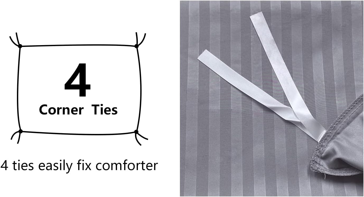Detalle de Amazon Basics Microfibre Bedding Duvet Cover Set (135 x 200 cm) with 80 x 80 cm Pillowcase in Dark Grey