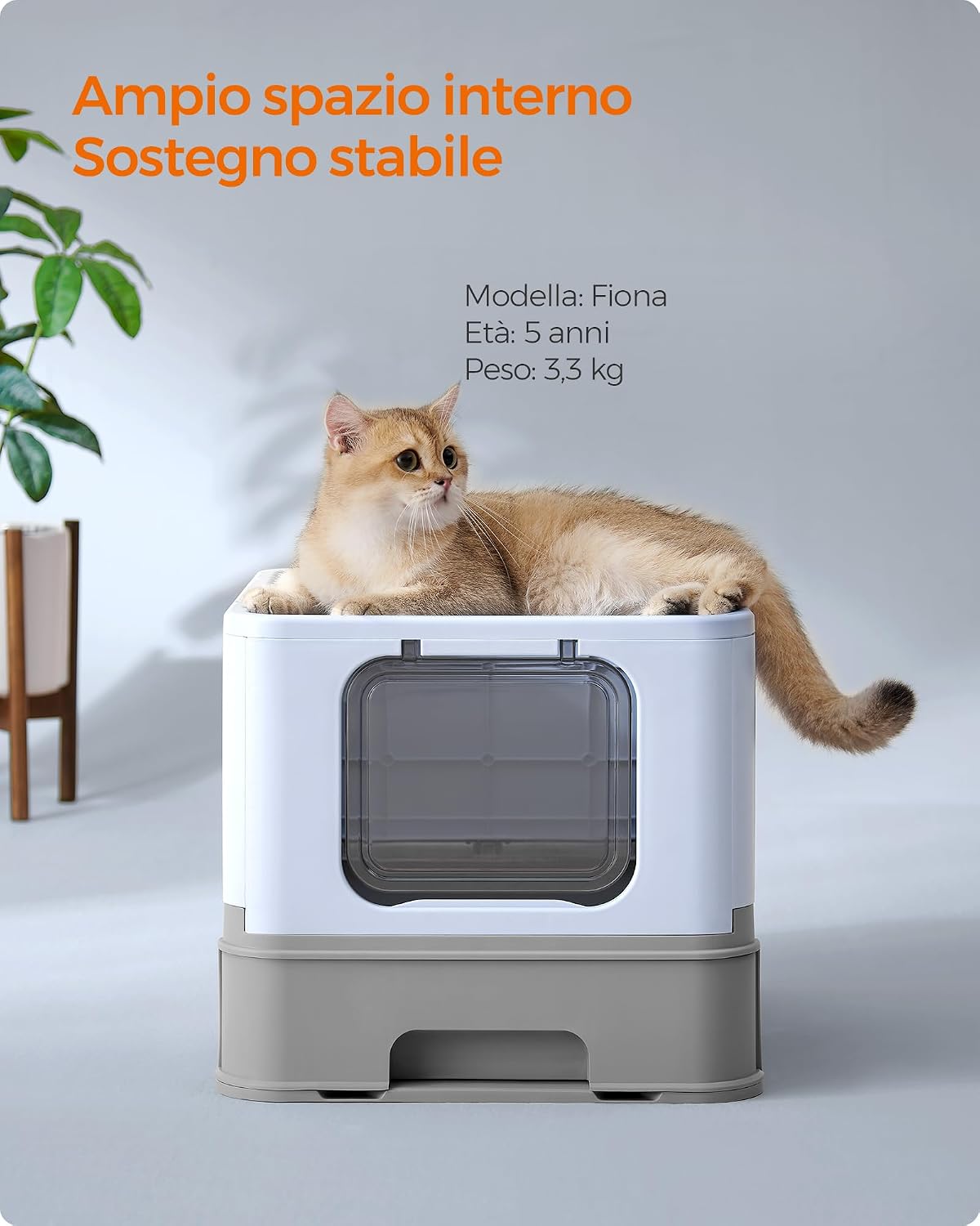 Detalle de Feandrea Lettiera nascosta blu, vassoio 15 kg