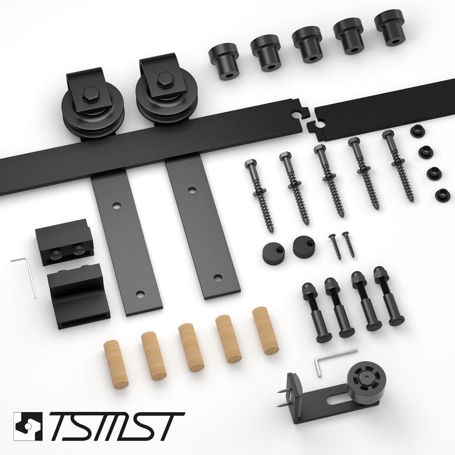 Thumbnail 3 de TSMST 200cm Schiebetürsystem Komplett-Set Schwarz