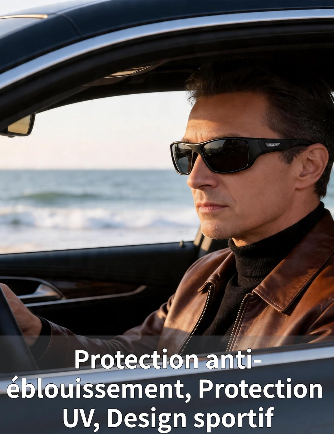 Detalle 2 de PUKCLAR Lunettes de soleil Homme Polarisées avec Protection UV400 et Monture TR90 ultralégère – Vision HD Anti-Reflets