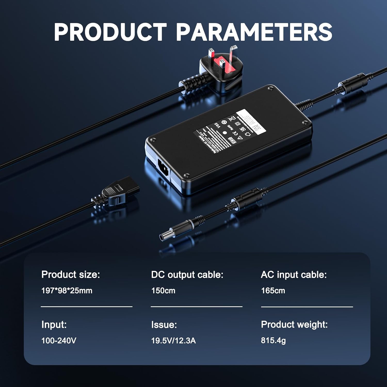 Thumbnail 2 de 240W Dell Alienware Laptop Charger — Wide Compatibility for Alienware and Precision Series (J211H/PA-9E era models)