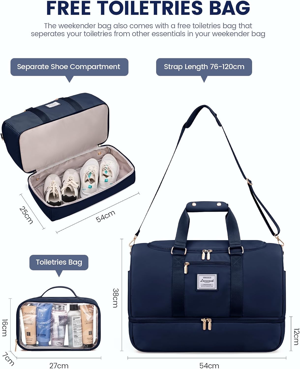 Detalle 2 de LOVEVOOK Sporttasche 50L Blau