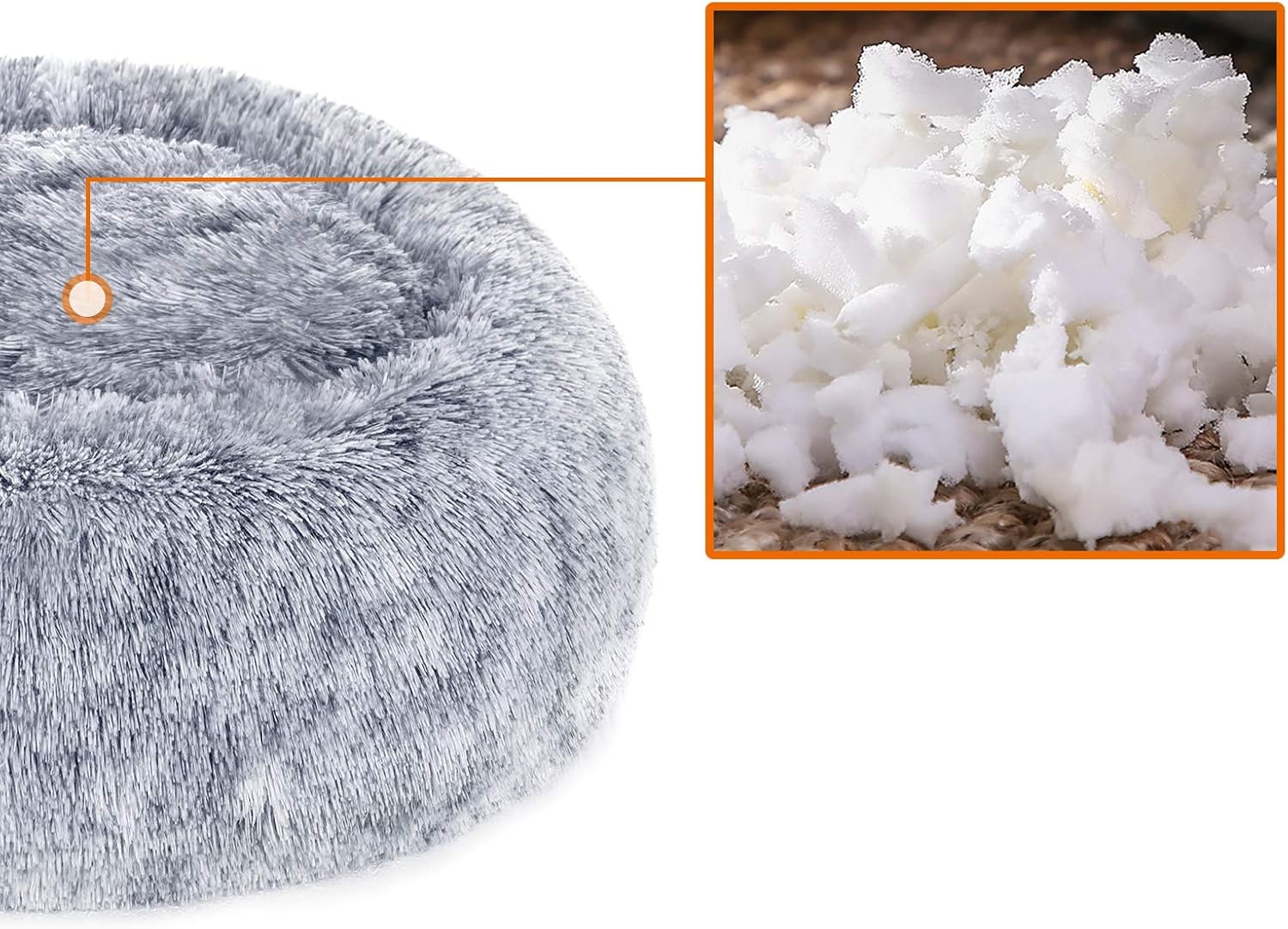 Detalle 2 de Feandrea Cuccia per cani a ciambella interna PGW037G01, 50 cm, grigio ombré