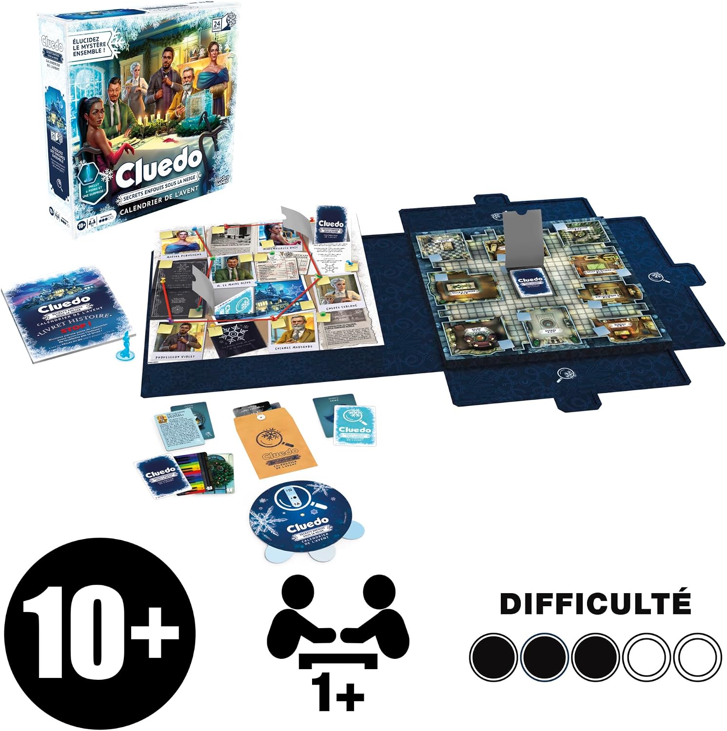 Thumbnail 1 de Calendrier de l'avent Cluedo : Secrets enfouis sous la neige — Version Française