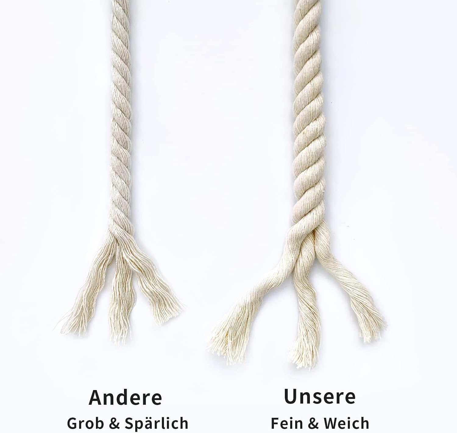 Detalle 2 de Cotton Rope 12mm Thick White Macramé Rope 4m