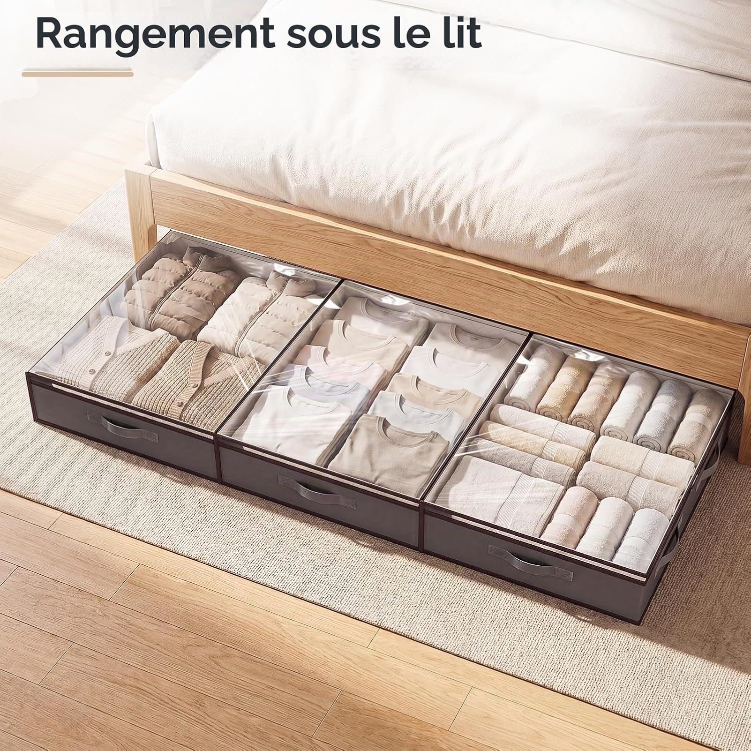 Thumbnail 4 de JAECU CD40-2 opbergzakken voor onder het bed, 40 l, opvouwbaar