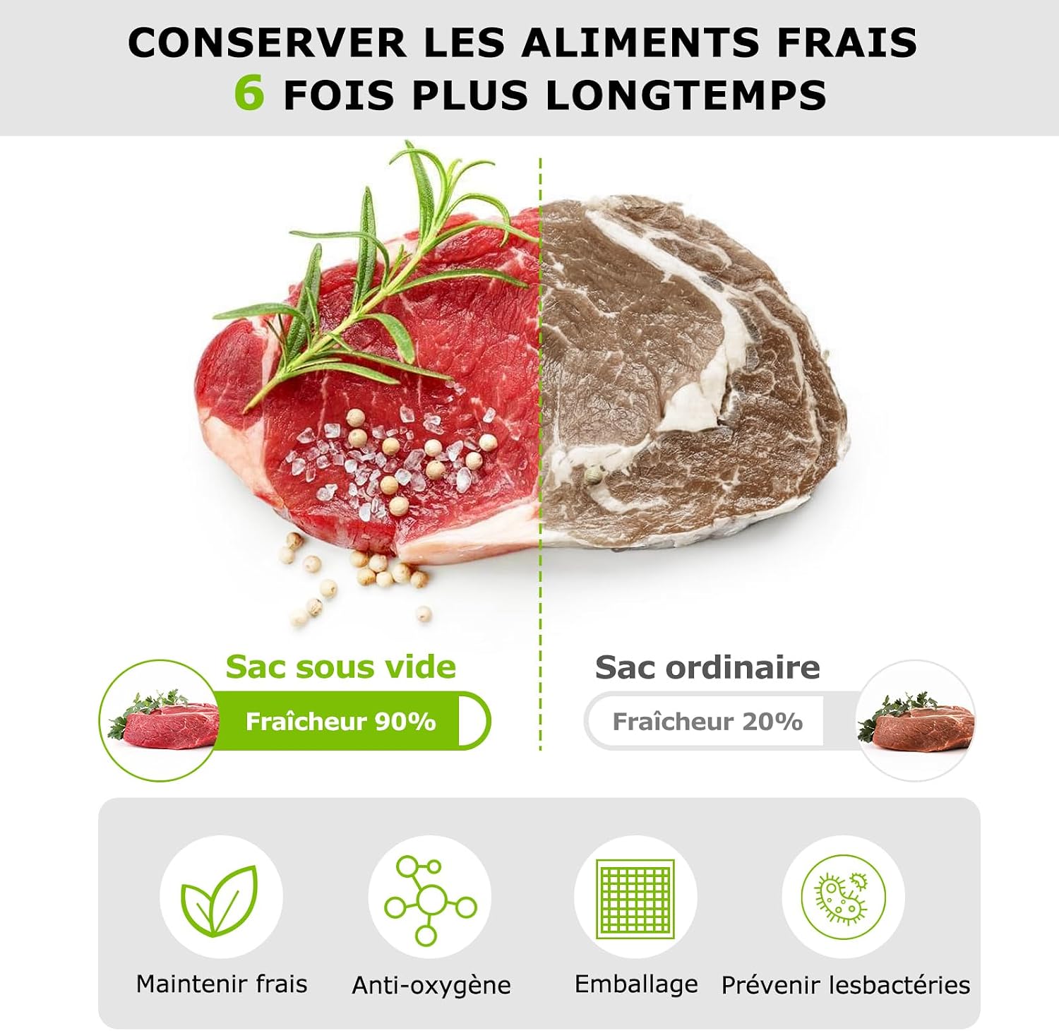 Thumbnail 3 de Bonsenkitchen Sacs sous vide 28 x 40 cm