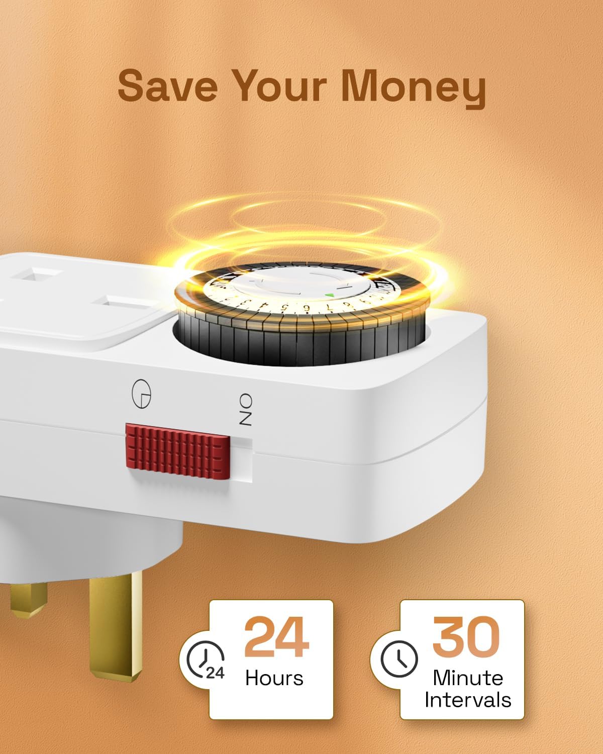 Detalle de HBN 24 Hour Plug Timer 30 min 2-pack