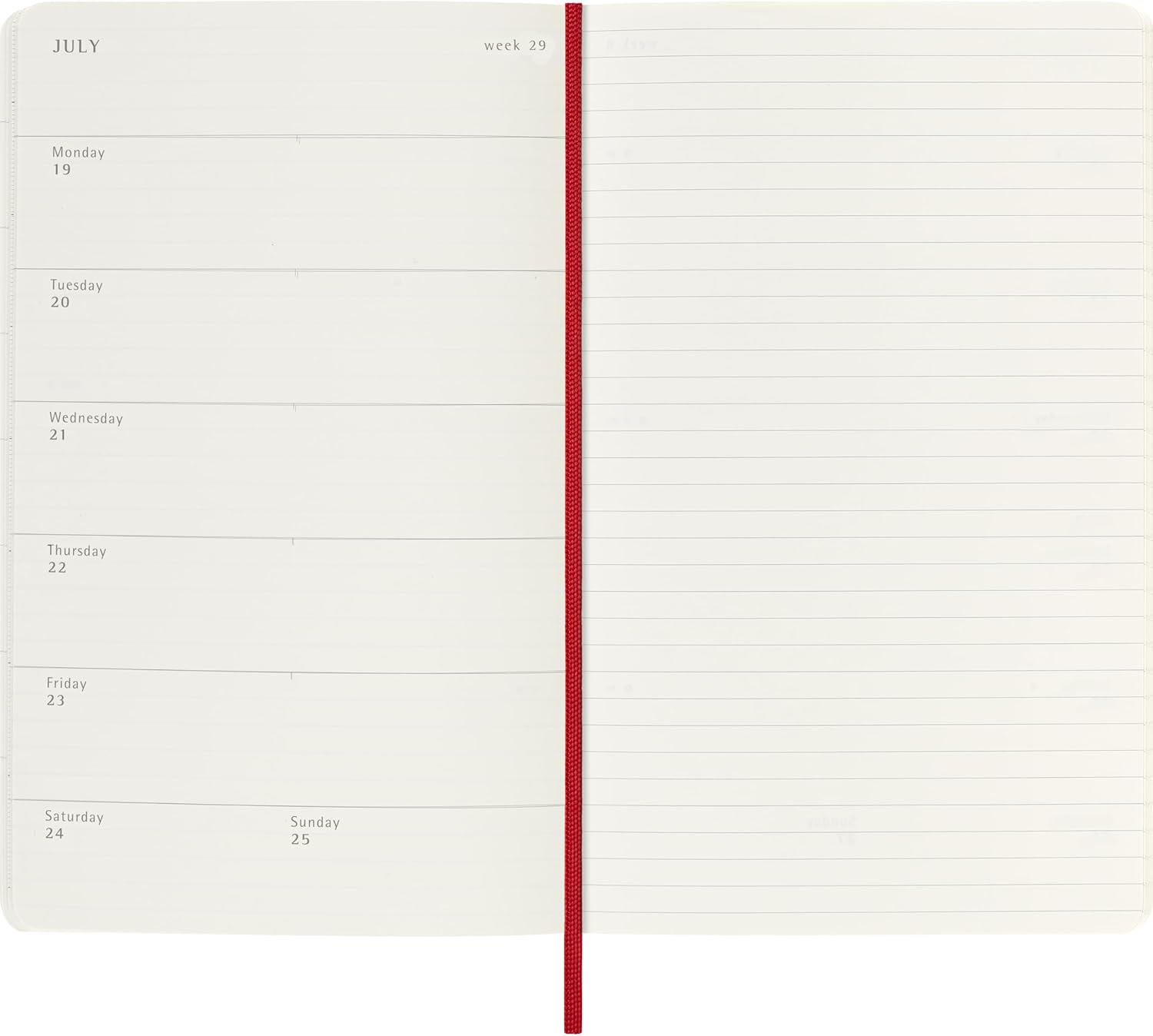 Detalle 2 de Moleskine DSF218WN3Y27 weekkalender 2026-2027, 18 maanden, 13 x 21 cm