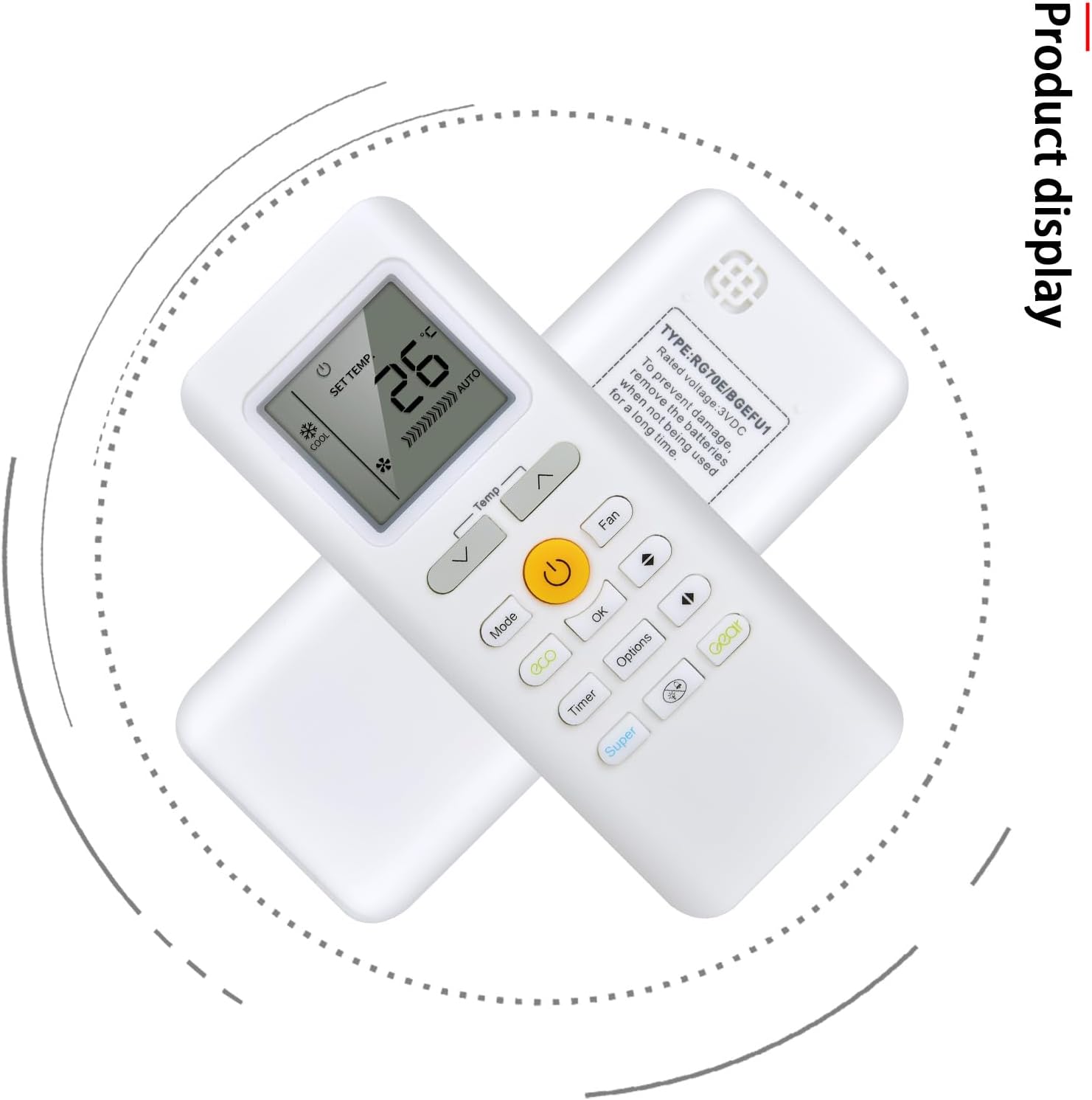 Thumbnail 2 de TCNOUMT RG70E/BGEF replacement remote for Midea