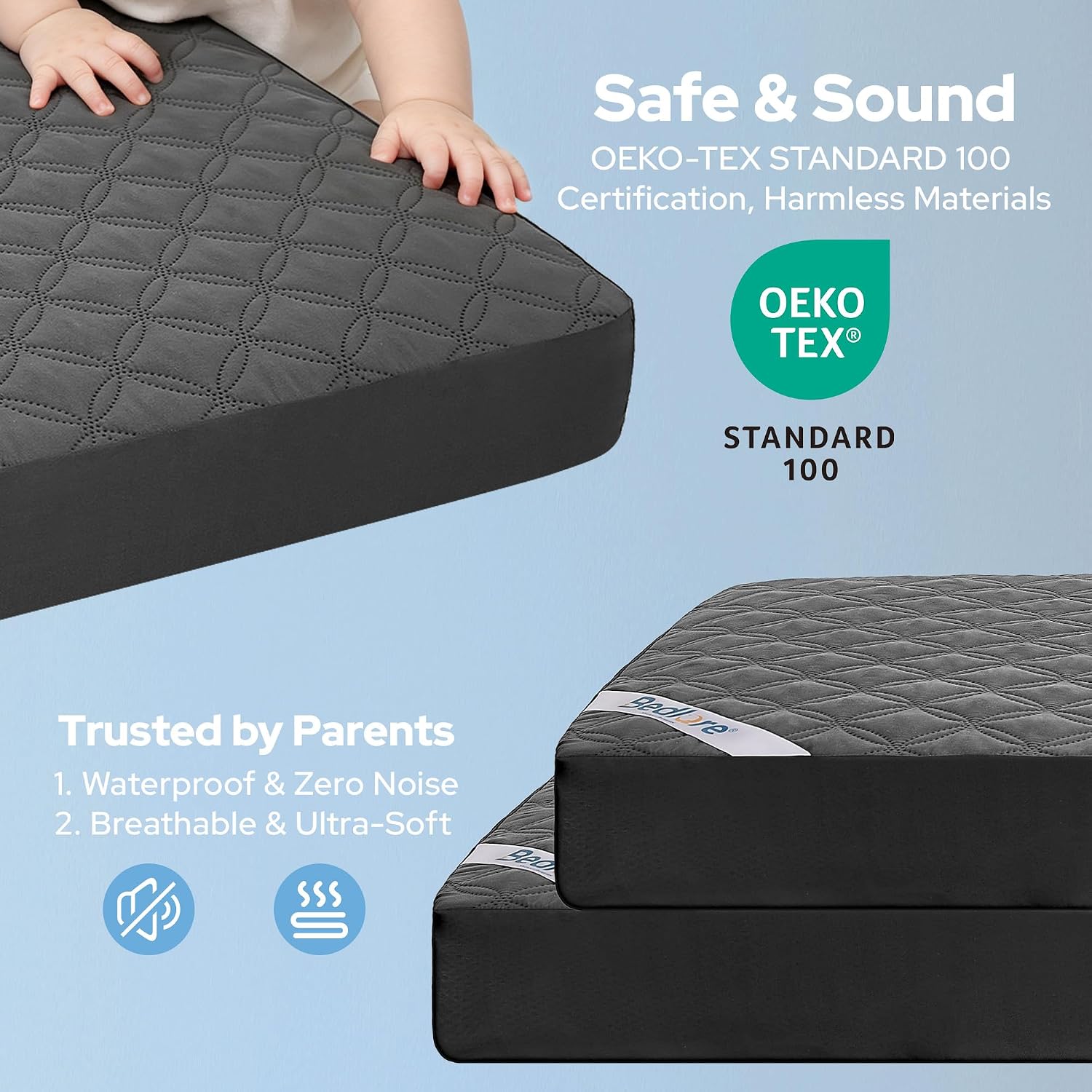 Detalle 1 de BEDLORE Crib Mattress Protector 2-Pack