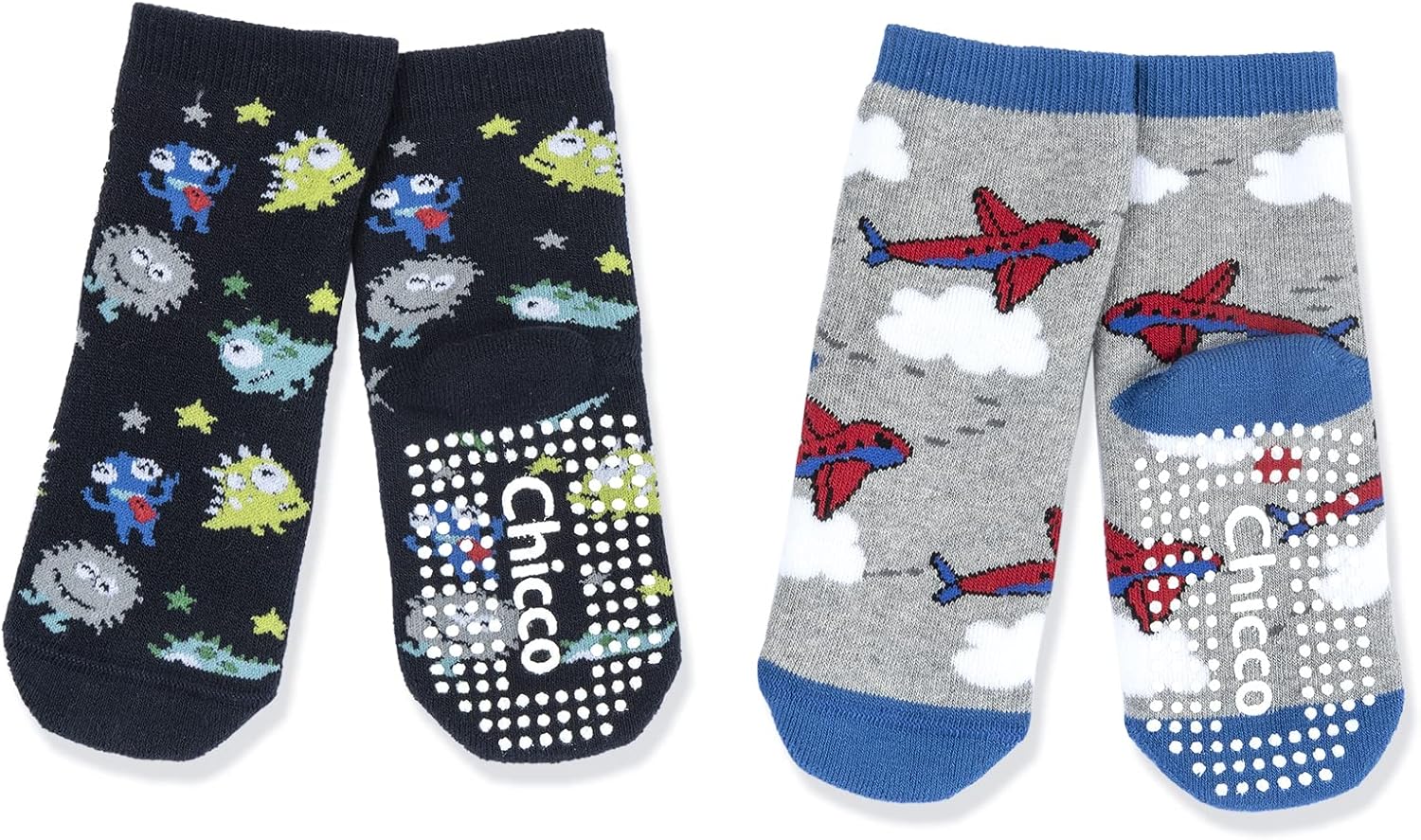 Chicco En Coton Nos Nos Lot de Chaussettes Antidérapantes Mixte enfant (lot de 2)
