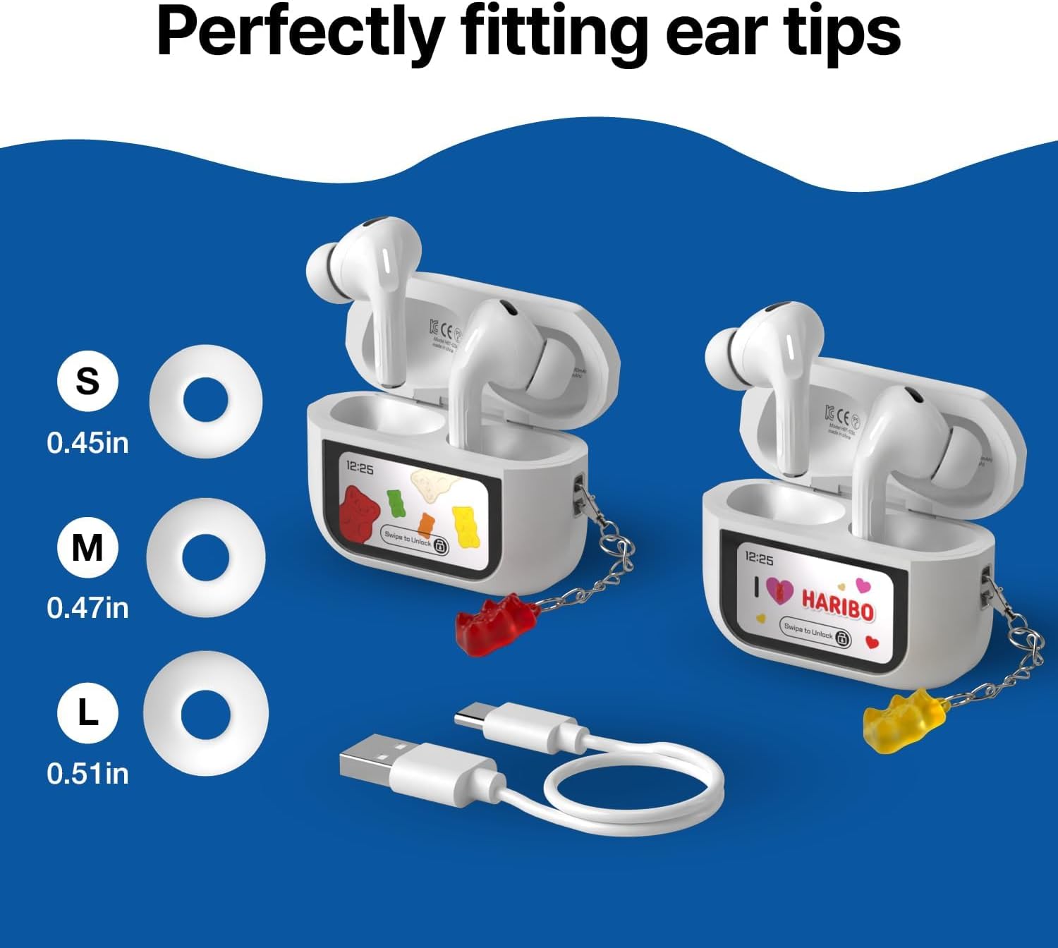 Thumbnail 6 de HARIBO Bluetooth Kopfhörer In-Ear mit LCD-Touchcase – Gelb (Gummy Bear Style)