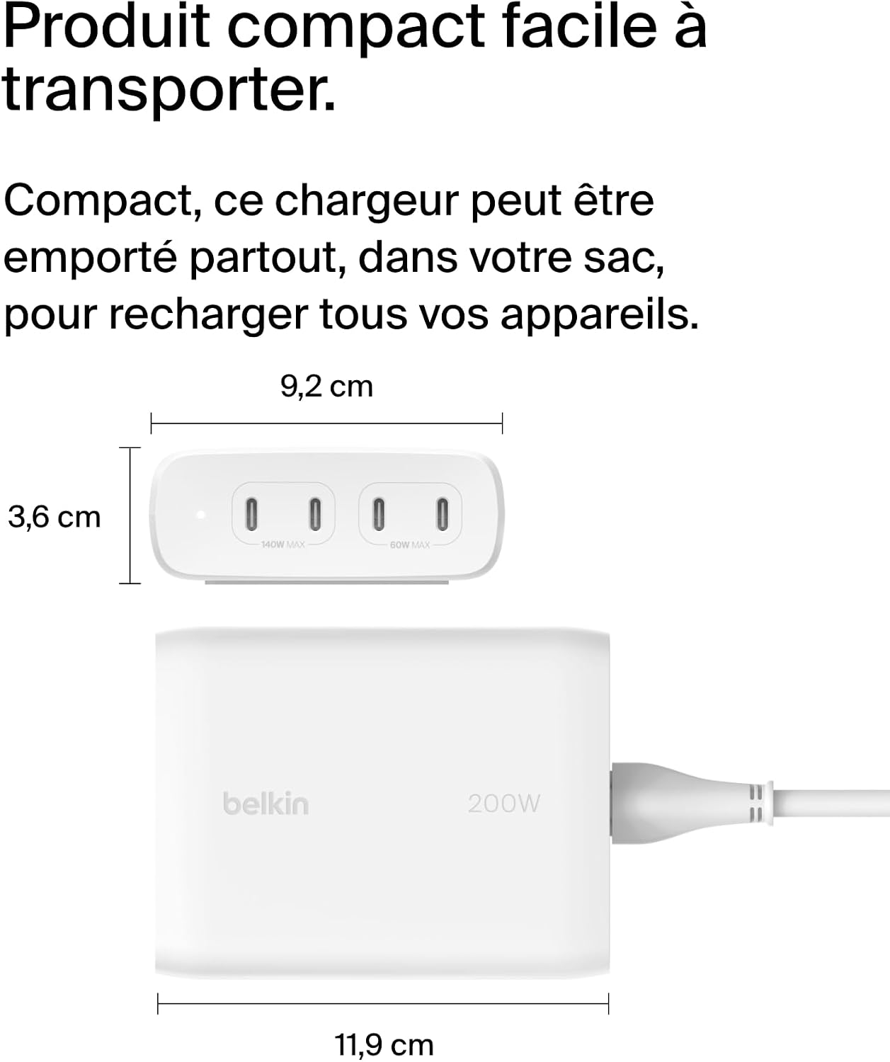 Thumbnail 6 de Belkin BoostCharge Pro chargeur GaN 200 W