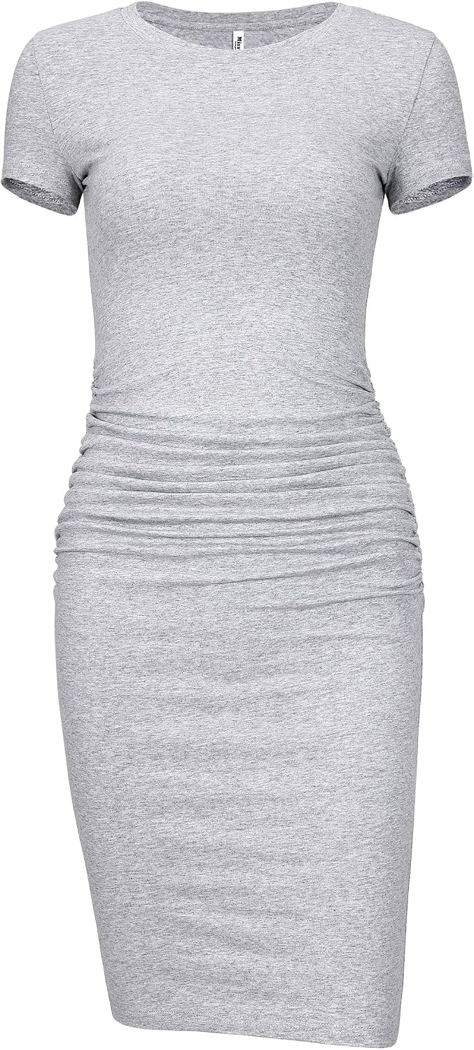 Detalle de Missufeintl Women's Bodycon Midi Dress, 95% Cotton