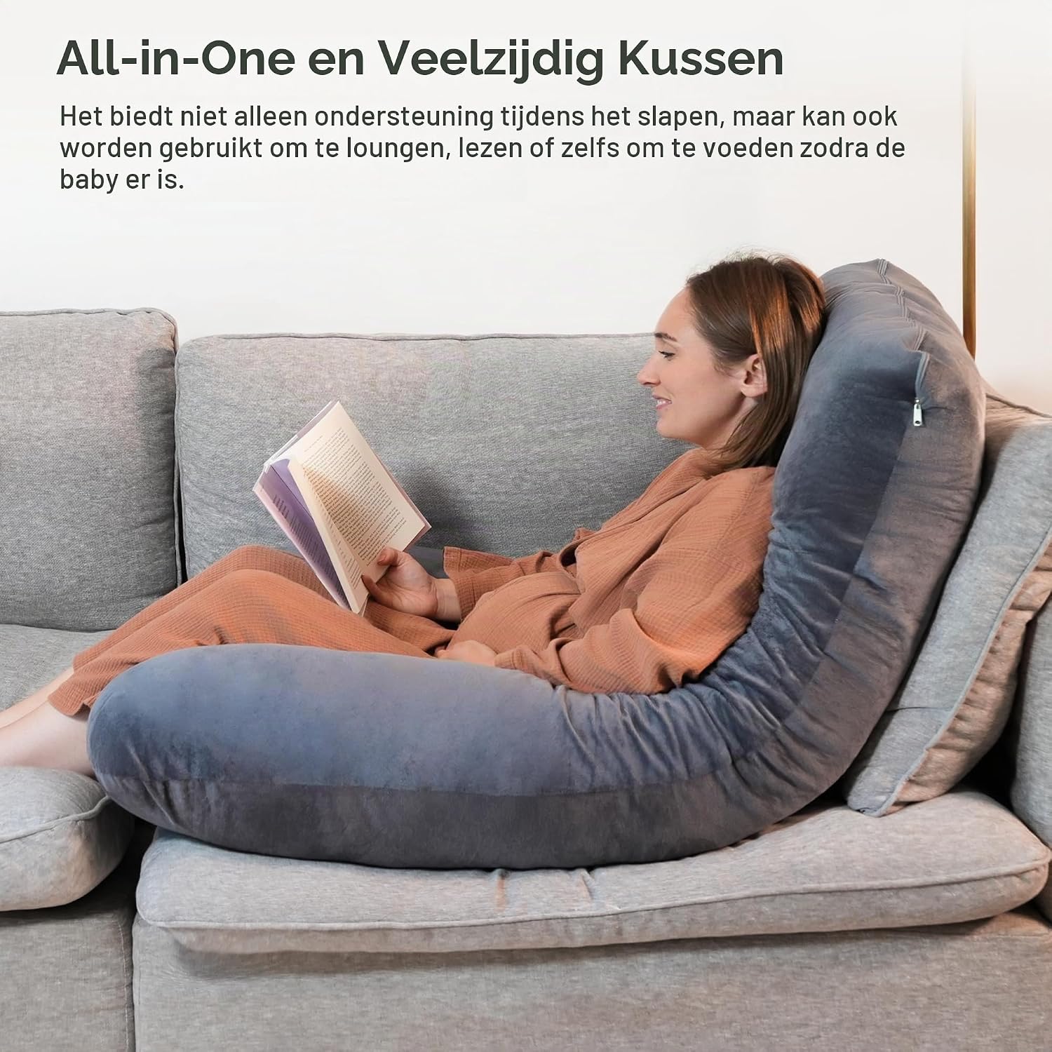 Detalle de PinkFroggie PinkFroggie-Maternity Body Pillows U-vormig zwangerschapskussen, XL