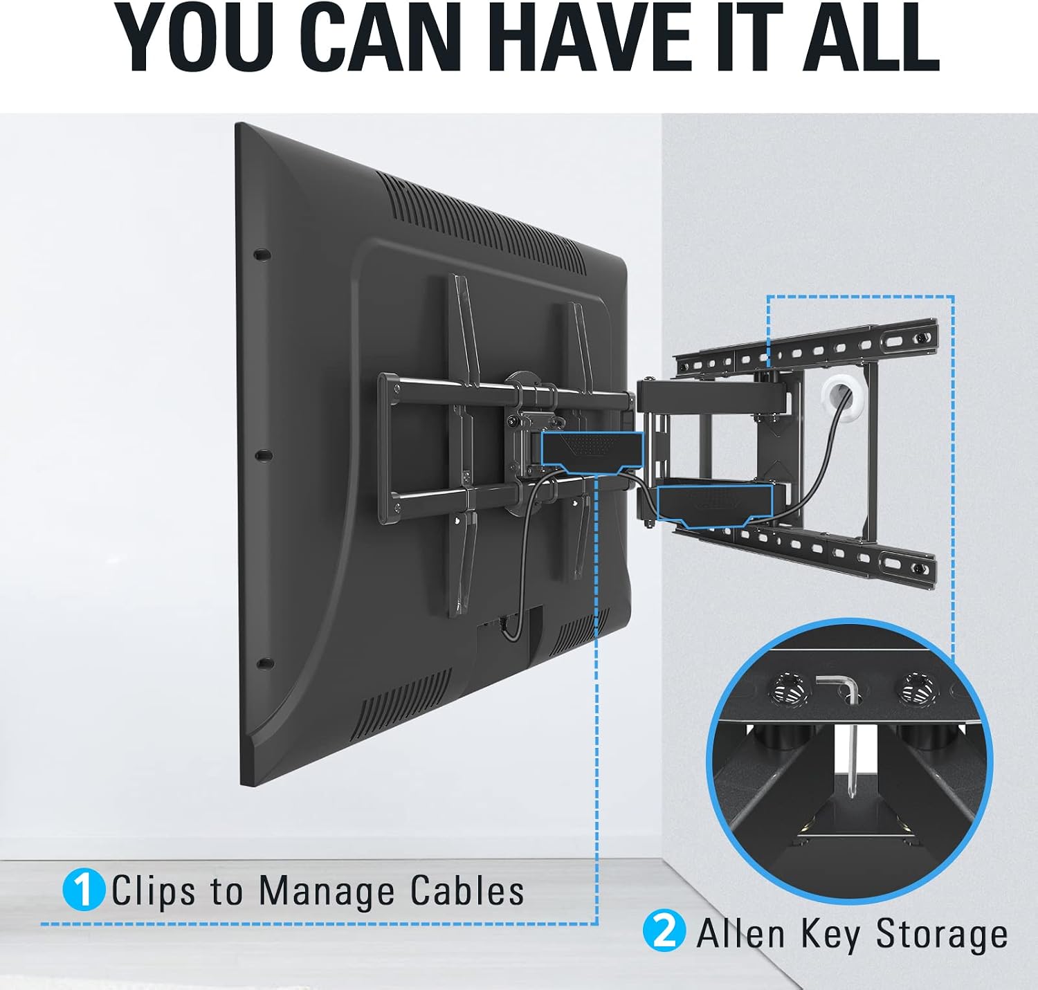 Thumbnail 6 de Mounting Dream MD2617-24K UL Listed Full Motion TV Wall Mount for 42–84 Inch TVs
