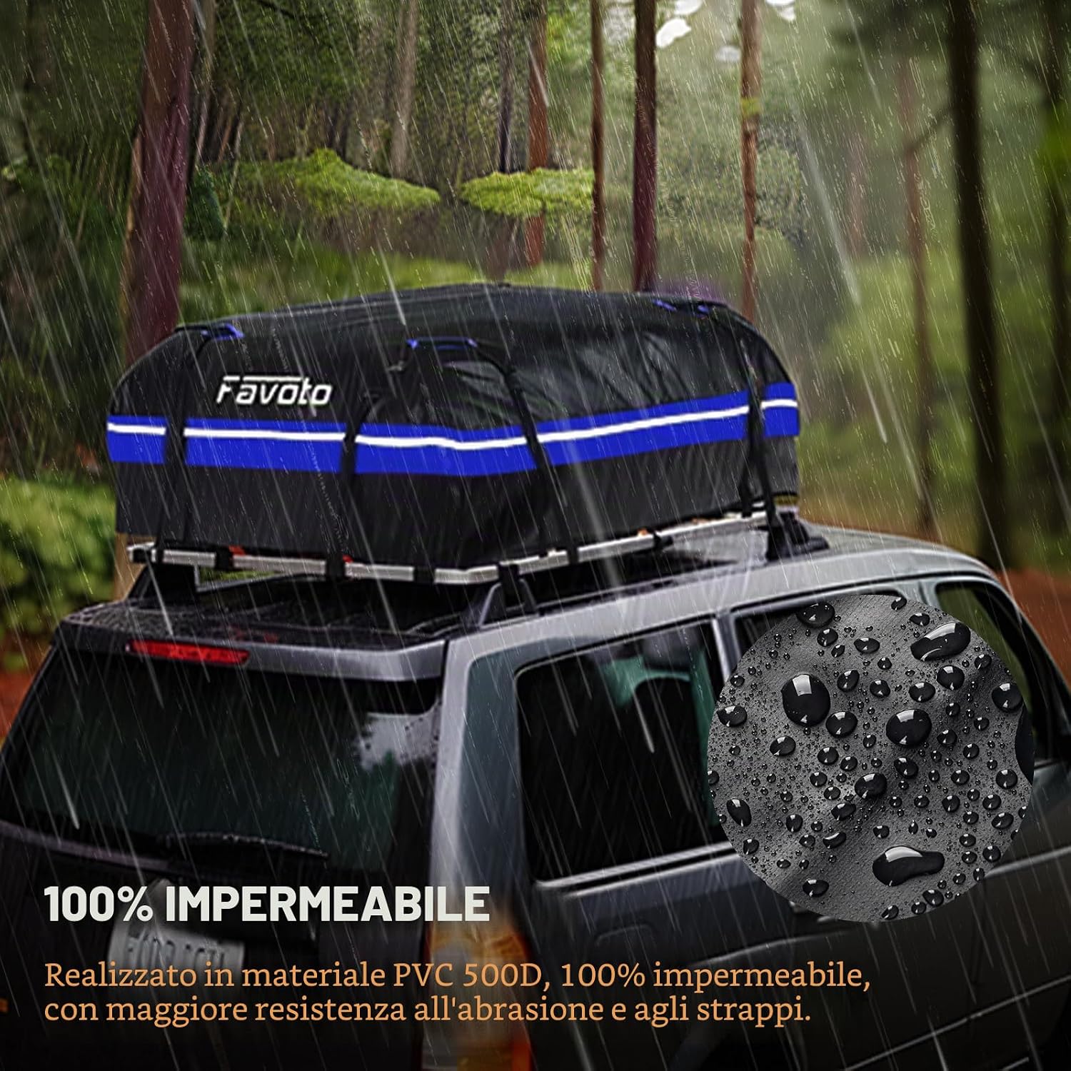 Thumbnail 1 de Favoto Box da Tetto Auto 425L: borsa impermeabile pieghevole con tappetino antiscivolo e kit fissaggio