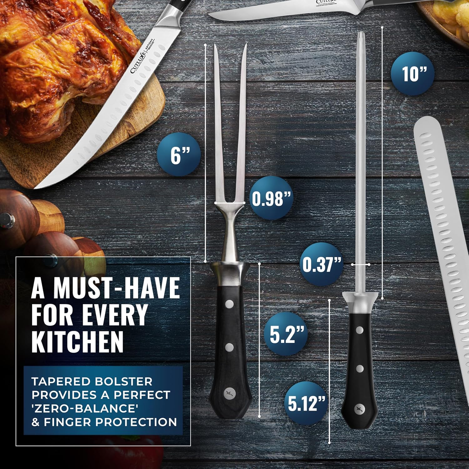 Detalle de Cutluxe Butcher Knife Set, 5-Piece