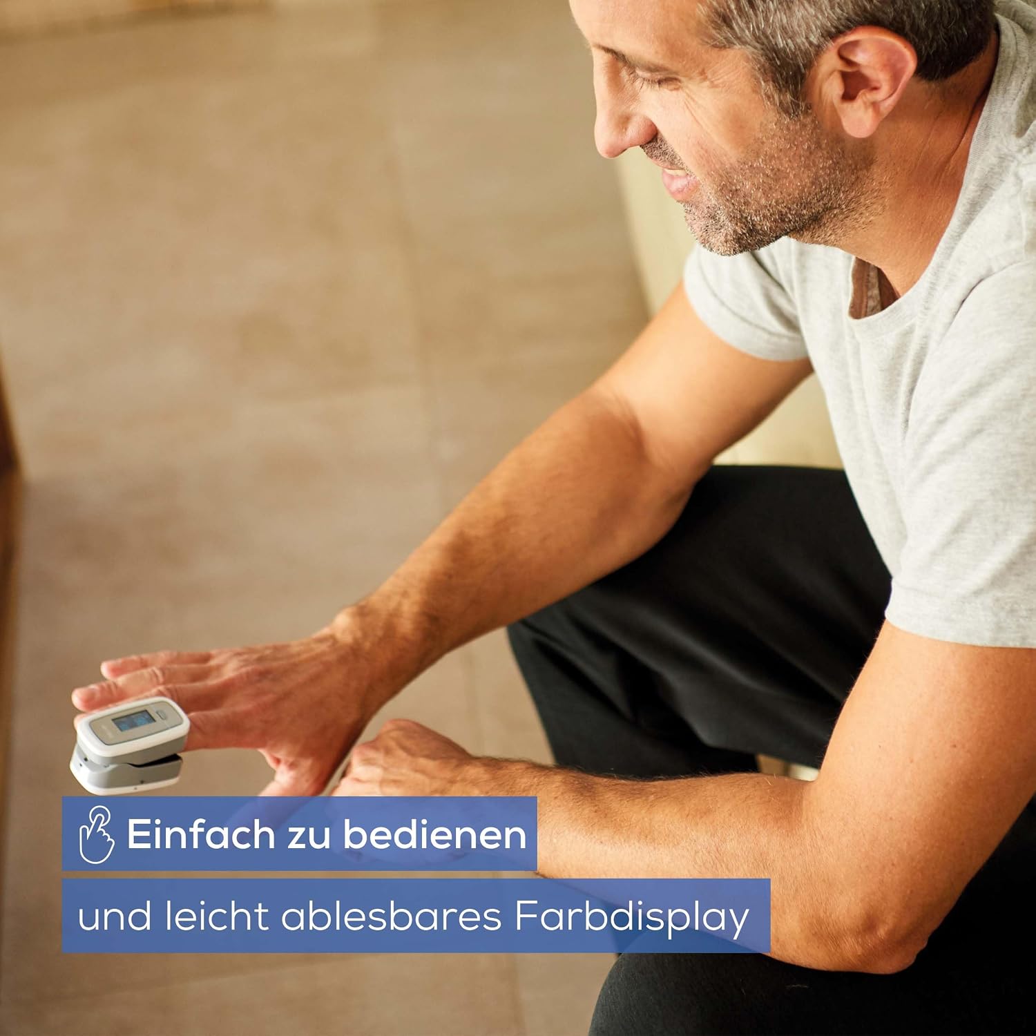 Detalle de Beurer PO 30 Pulsoximeter – kompakte Messung von SpO₂ und Puls mit farbigem Display