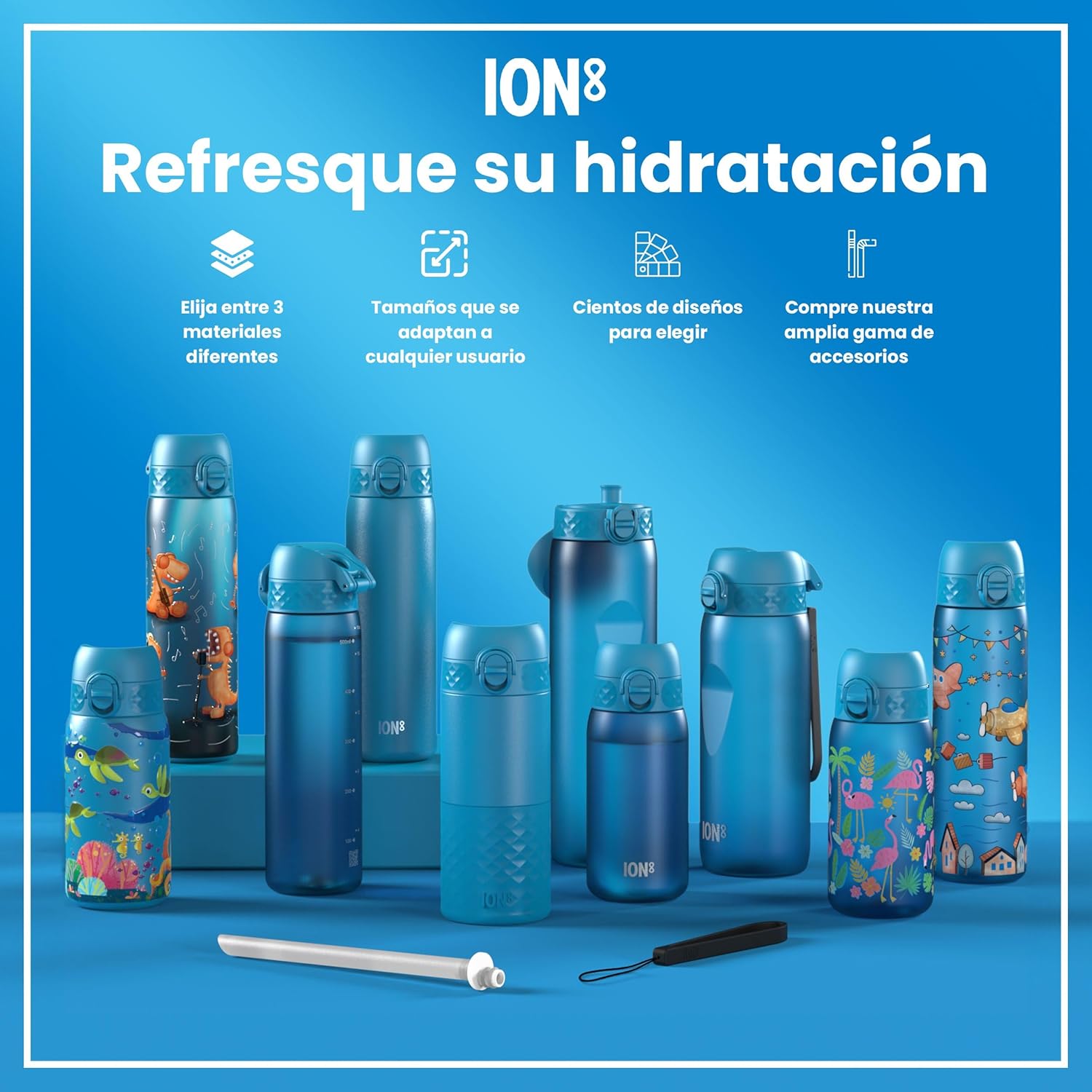 Thumbnail 7 de Ion8 Botella de Agua Inox 1L 🚰 Sin Aislamiento, Sin Fugas