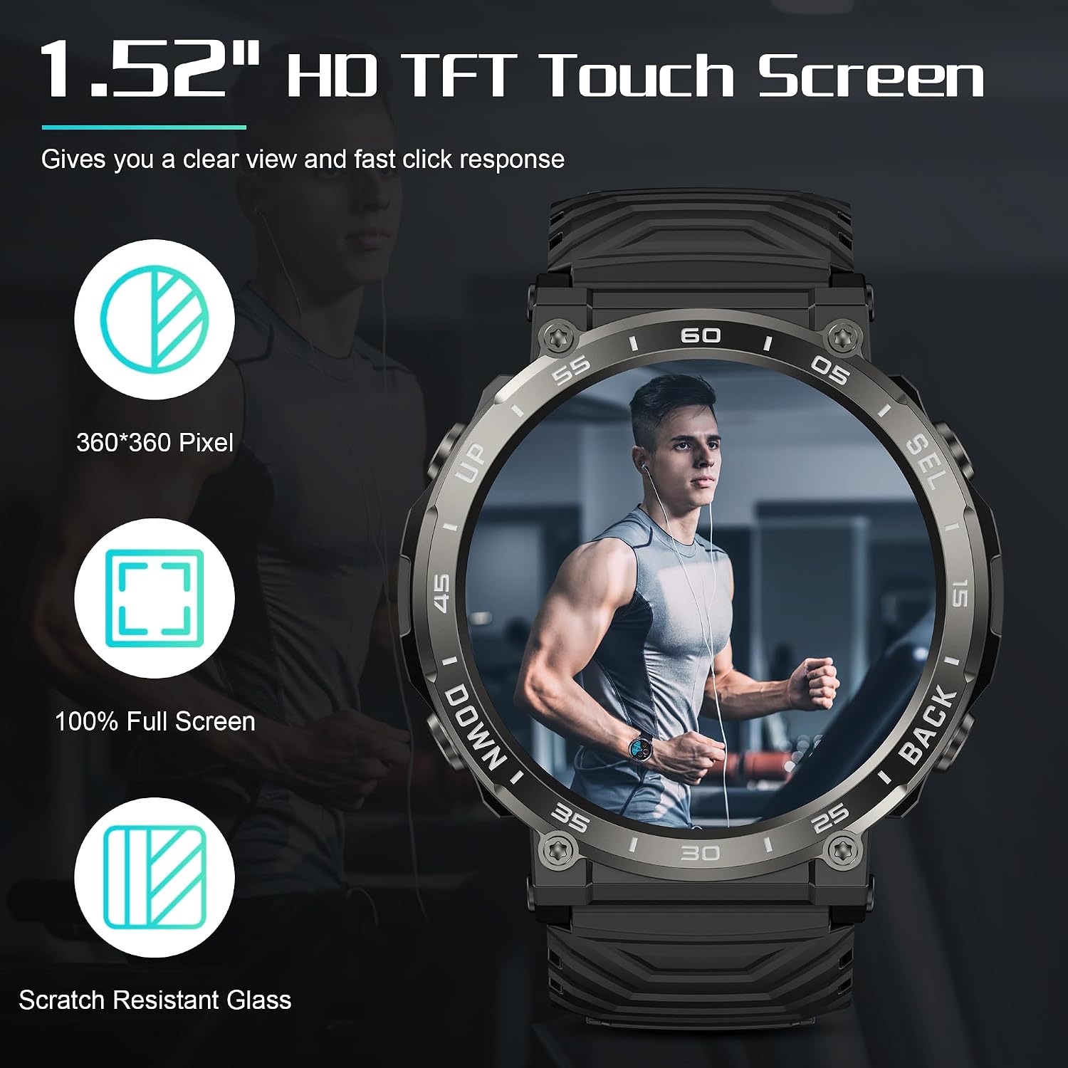Detalle 2 de IDEALROYAL S56 1,52" smartwatch deportivo