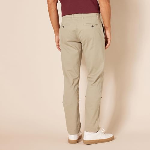 Thumbnail 2 de Amazon Essentials Pantalones Informales de Estilo Chino para Hombre — Elásticos, Corte Ajustado, Caqui 29W/29L