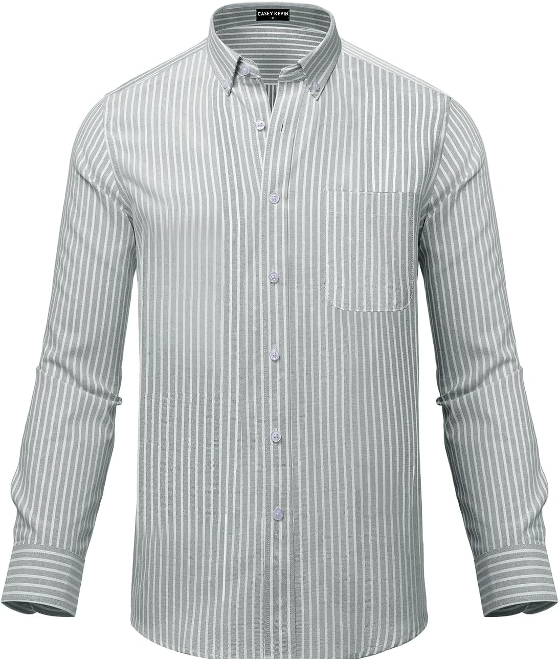 Thumbnail 6 de Mauro Kane men’s long-sleeve oxford shirt with pocket – 100% cotton non-iron striped button-down