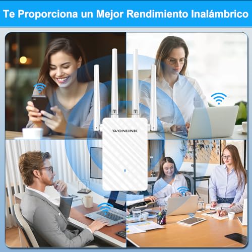 Thumbnail 8 de WONLINK Repetidor WiFi 1200 Mbps de doble banda (2.4/5 GHz) con 4 antenas y puerto Ethernet