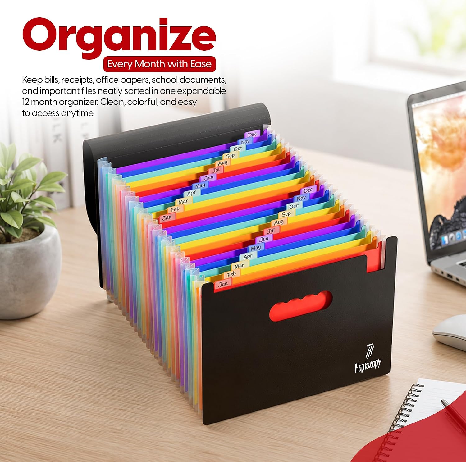 Detalle 2 de Heptazopy File Organiser 26-folder A4 document organiser