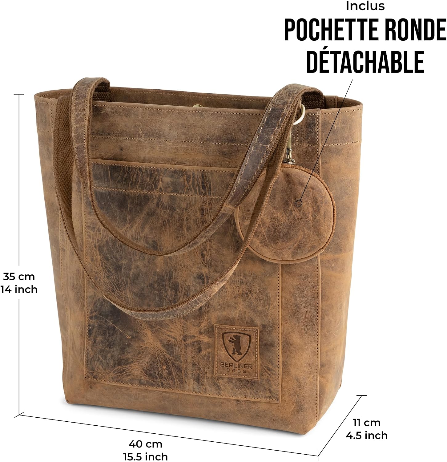 Thumbnail 6 de Berliner Bags Seville Grand : Cabas en Cuir Véritable pour Femme, Spacieux et Élegant