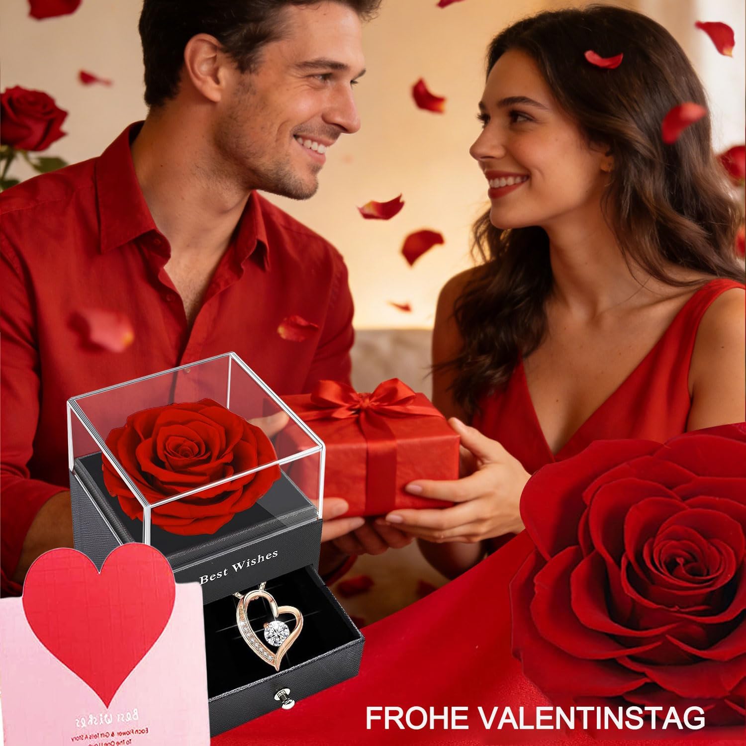 Detalle 2 de Ewige Rose Geschenkbox Rote 3–5 Jahre 🌹