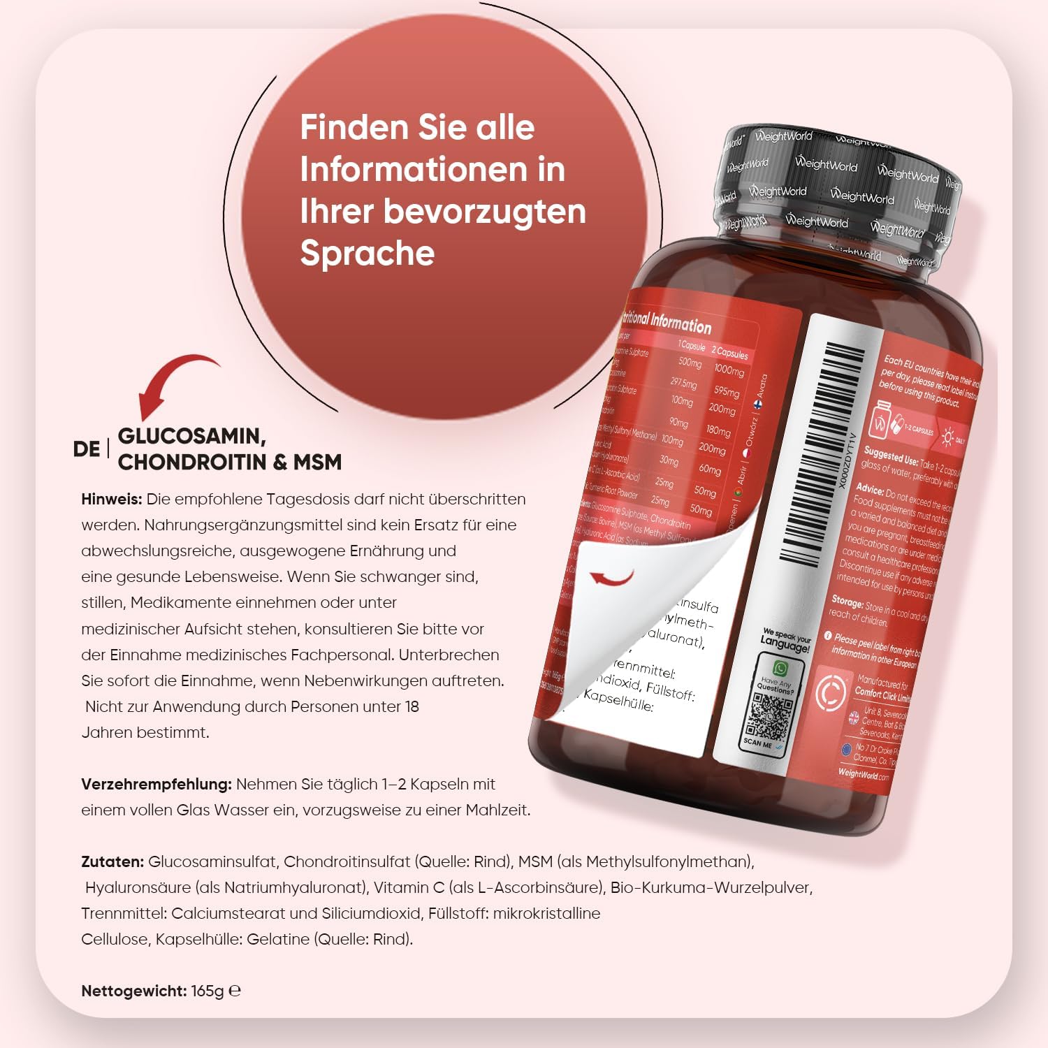 Thumbnail 3 de WeightWorld Glucosamin 180 Kapseln 💊
