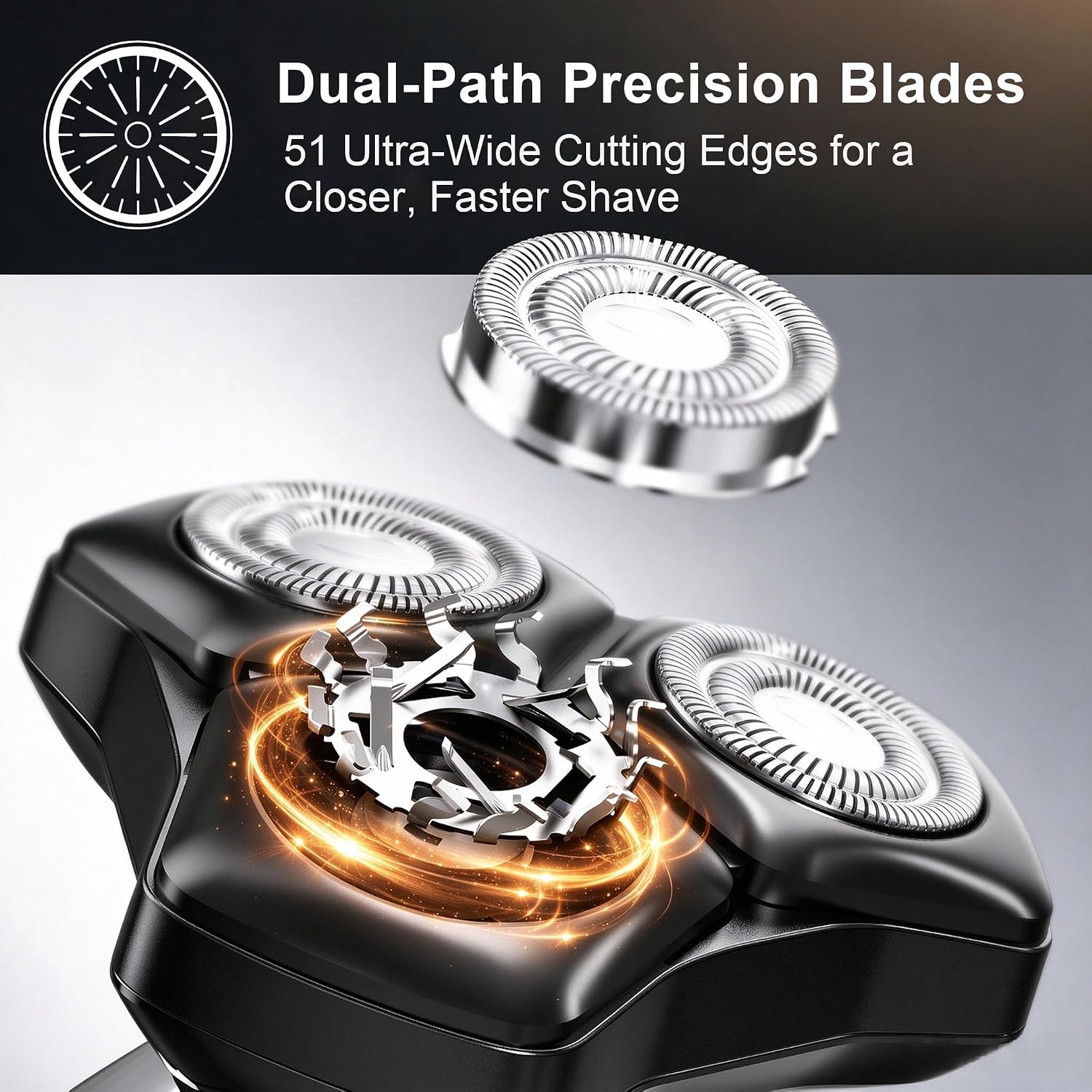 Detalle 2 de OIAMTO FK-399-TitBNK 3-in-1 Waterproof Electric Shaver with 4D Floating Head