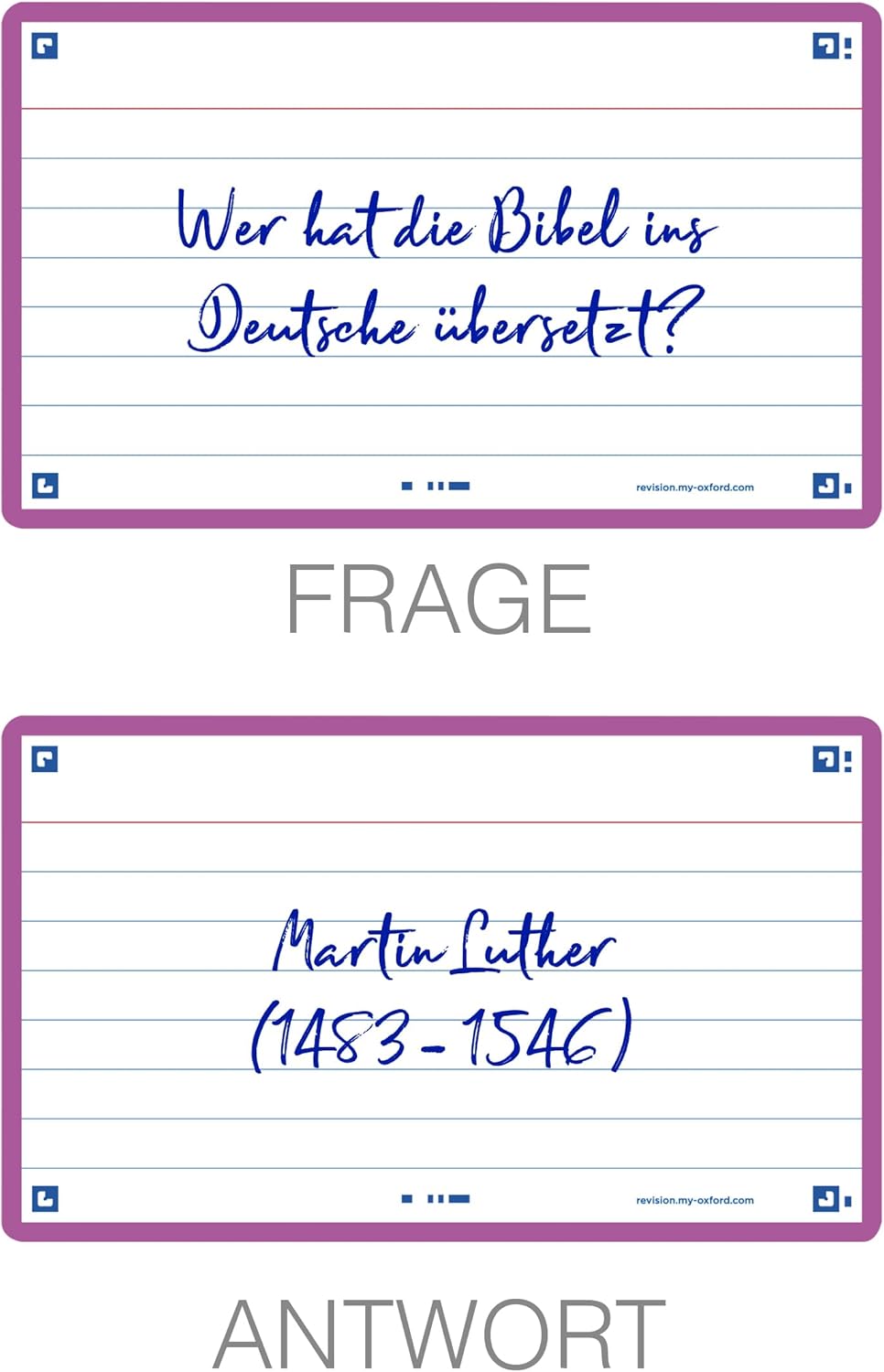 Thumbnail 4 de Oxford FLASH 2.0 A7 Karteikarten (75 x 125 mm), liniertes Lernkarten-Set, lila, 80 Blatt