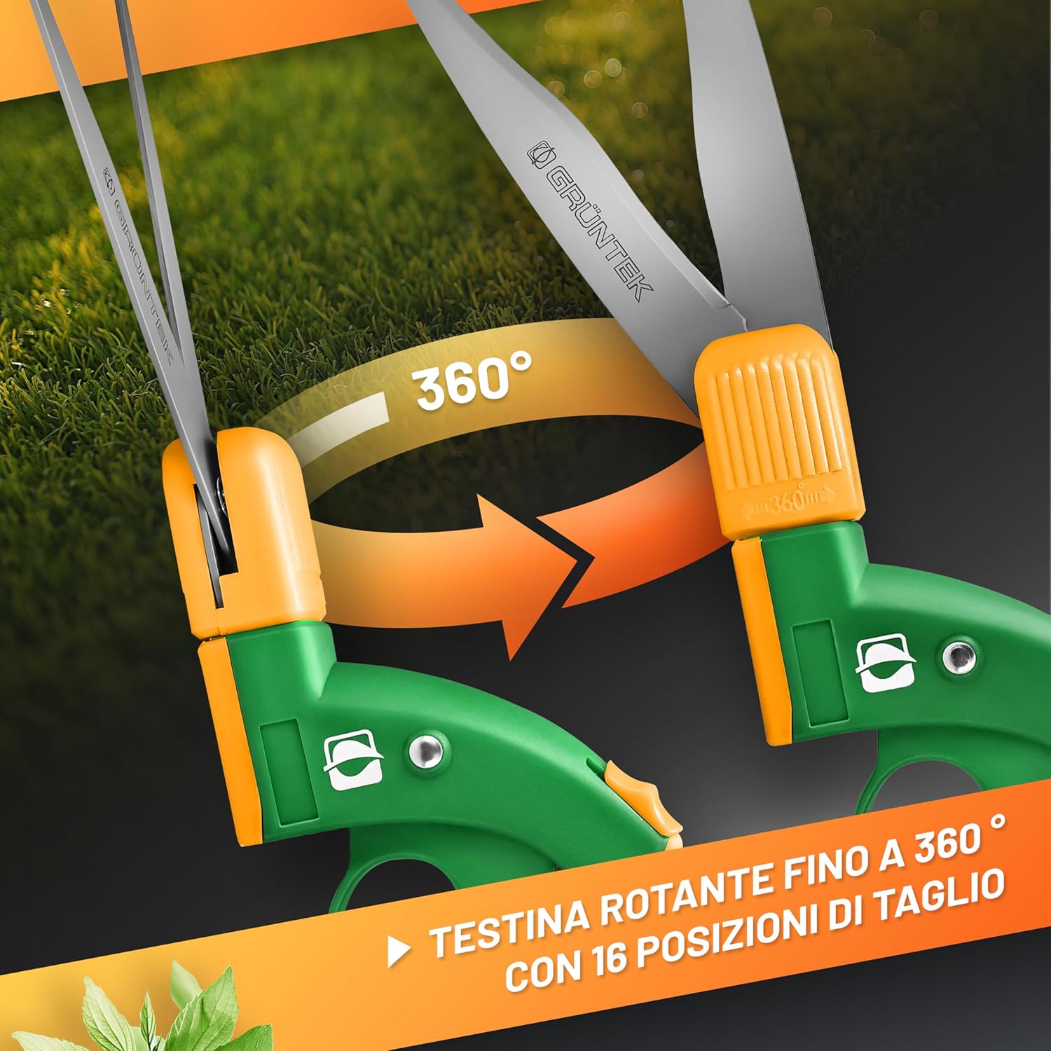 Thumbnail 3 de GRÜNTEK Cesoie da prato 38 cm – Forbici rotanti 360° con lame SK5 e impugnatura ergonomica