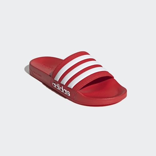 Detalle de adidas Adilette Comfort Slides: Zuecos Unisex para adulto en Vivid Red Cloud White, talla 40.5 EU
