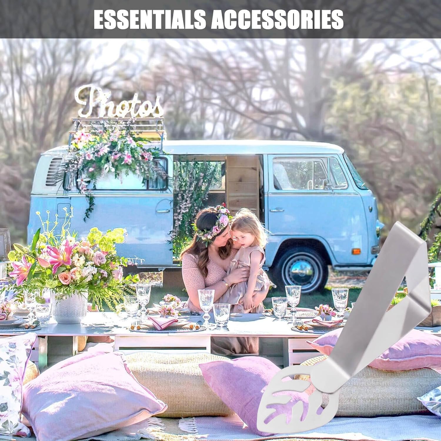 Thumbnail 6 de Leaf-shaped table cloth clips (10-pack) for outside & inside tables, stainless steel large clamp