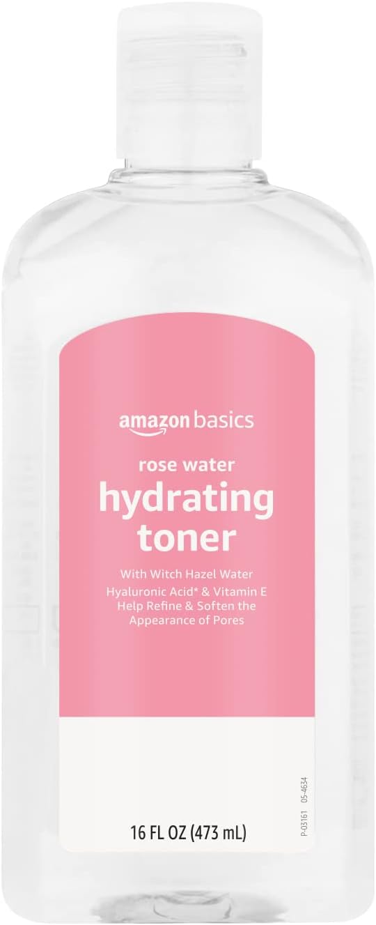 Detalle de Amazon Basics Rose Water Hydrating Facial Toner (Alcohol-Free), 16 fl oz